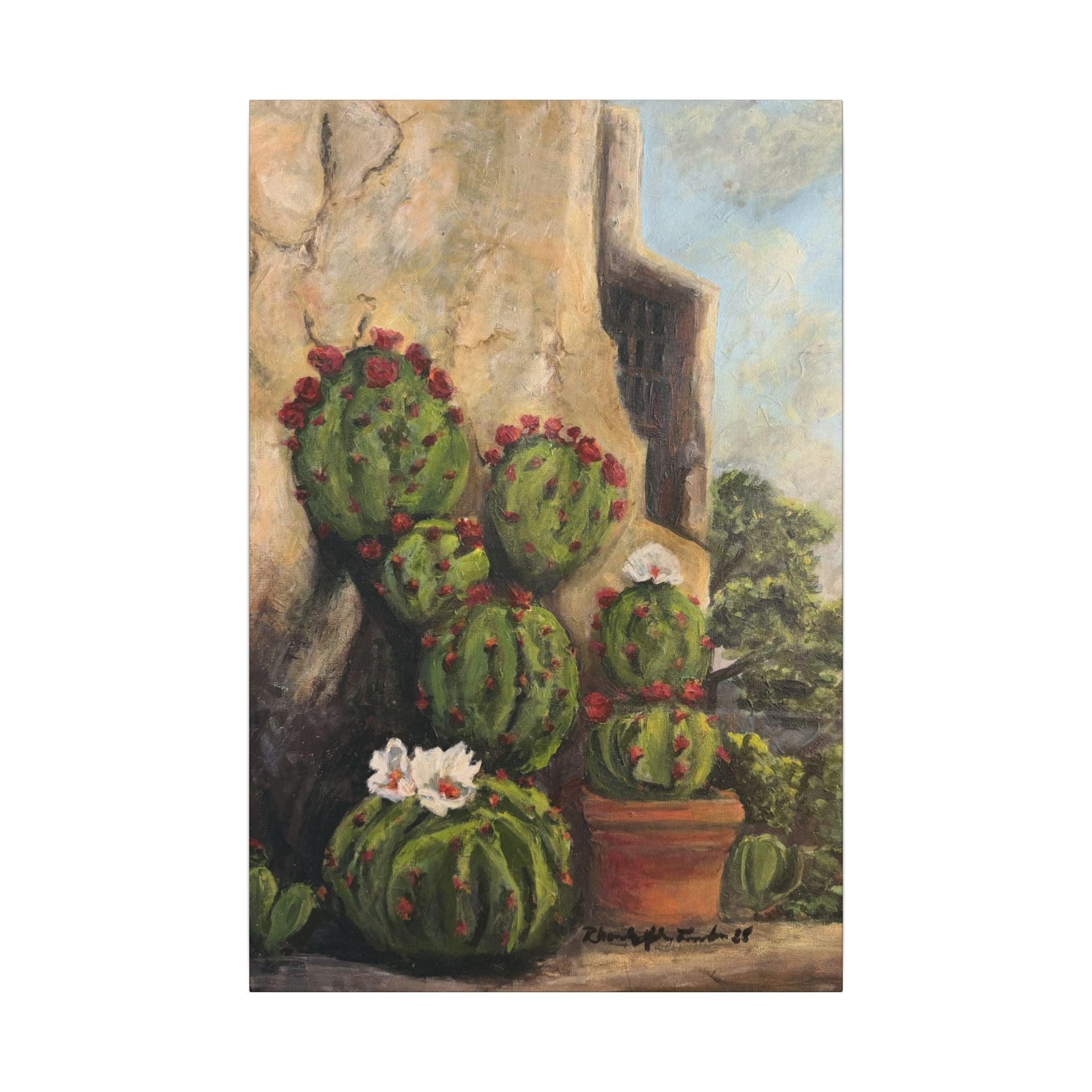 Cactus Wall Canvas Print of Original — Matte Stretched Wall Art