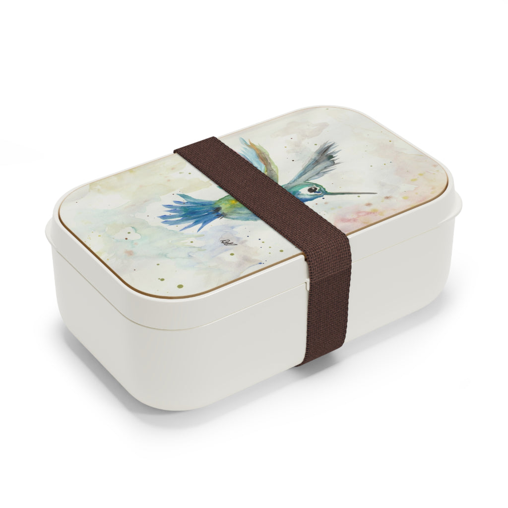 Hummingbird Watercolor Bento Lunch Box – Compact Eco-Friendly Meal Box