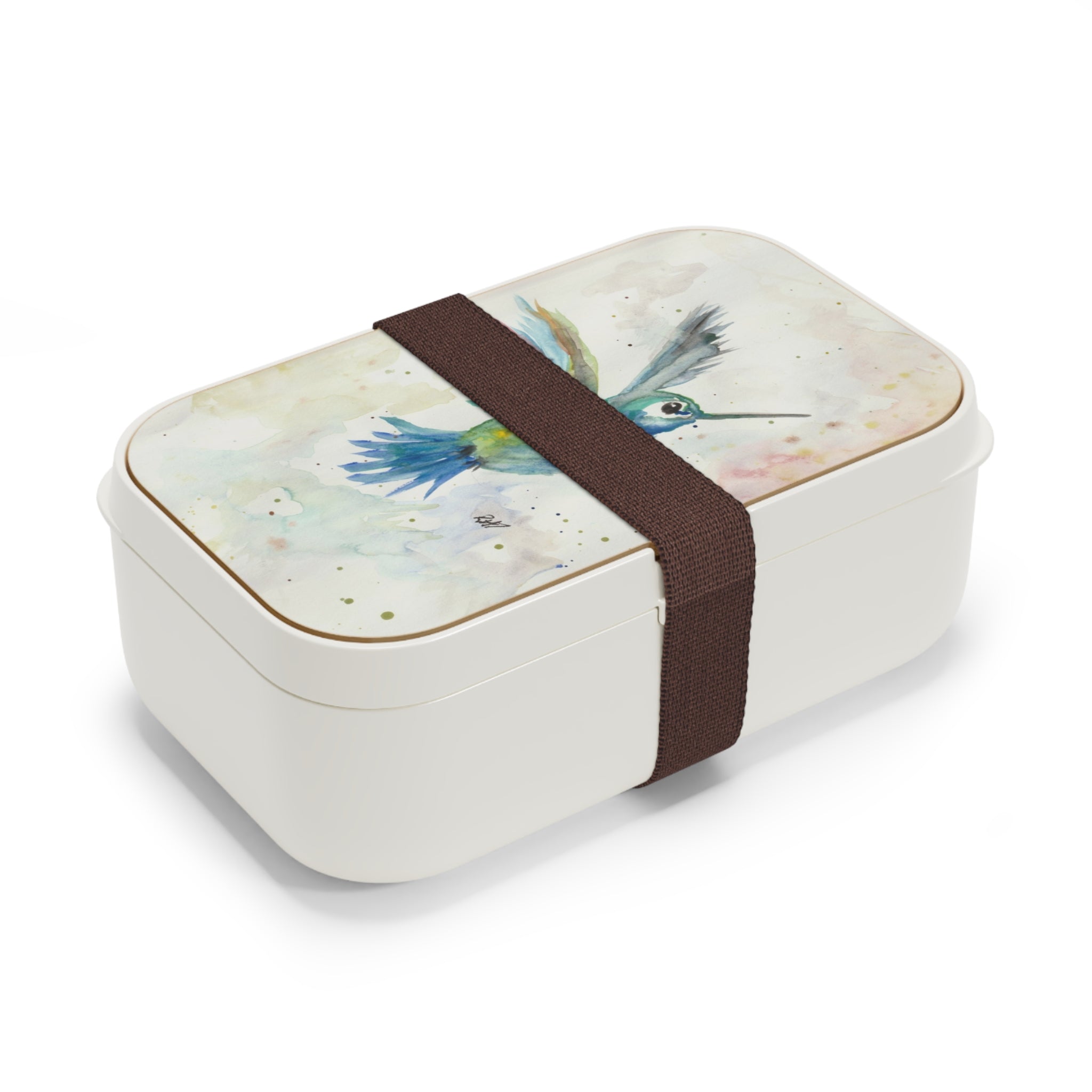 Hummingbird Watercolor Bento Lunch Box – Compact Eco-Friendly Meal Box