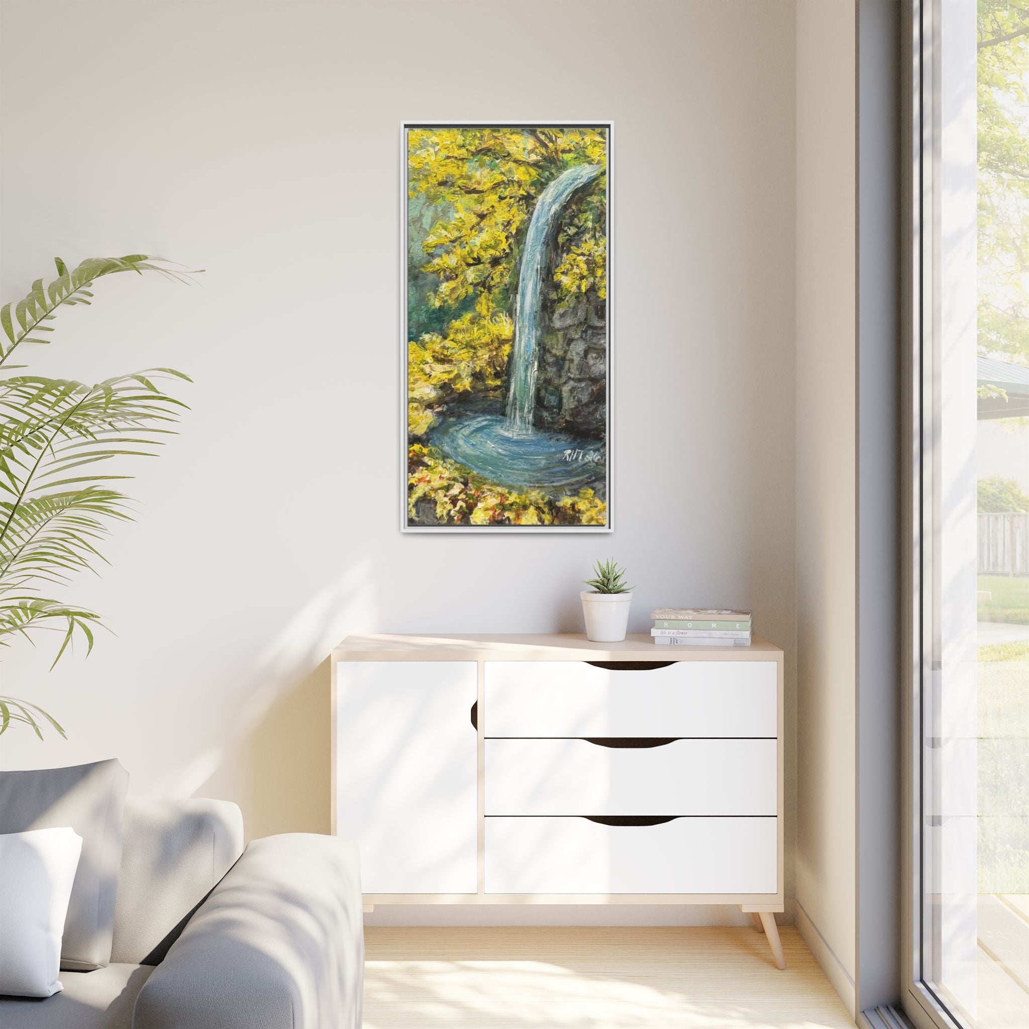 Framed Matte Canvas Hope Springs Print of Original – Vertical Nature Wall Art (Multi-Color)