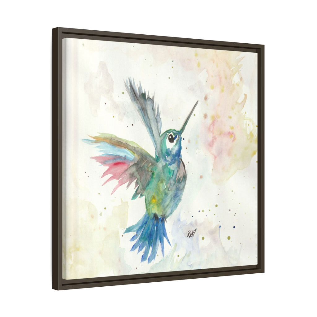 Higher Hummingbird Watercolor Framed Canvas Print of Original — Multicolor Matte Wall Art