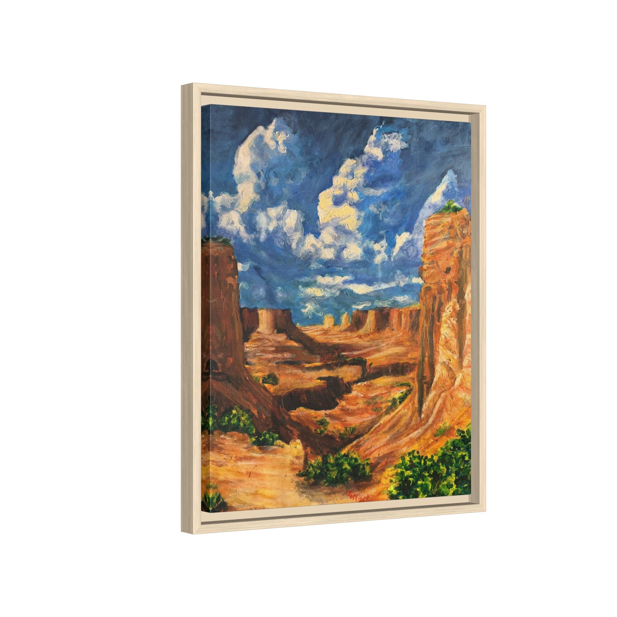 Framed Desert Canyon Matte Canvas Wall Art Print of Original — Southwestern Landscape Print
