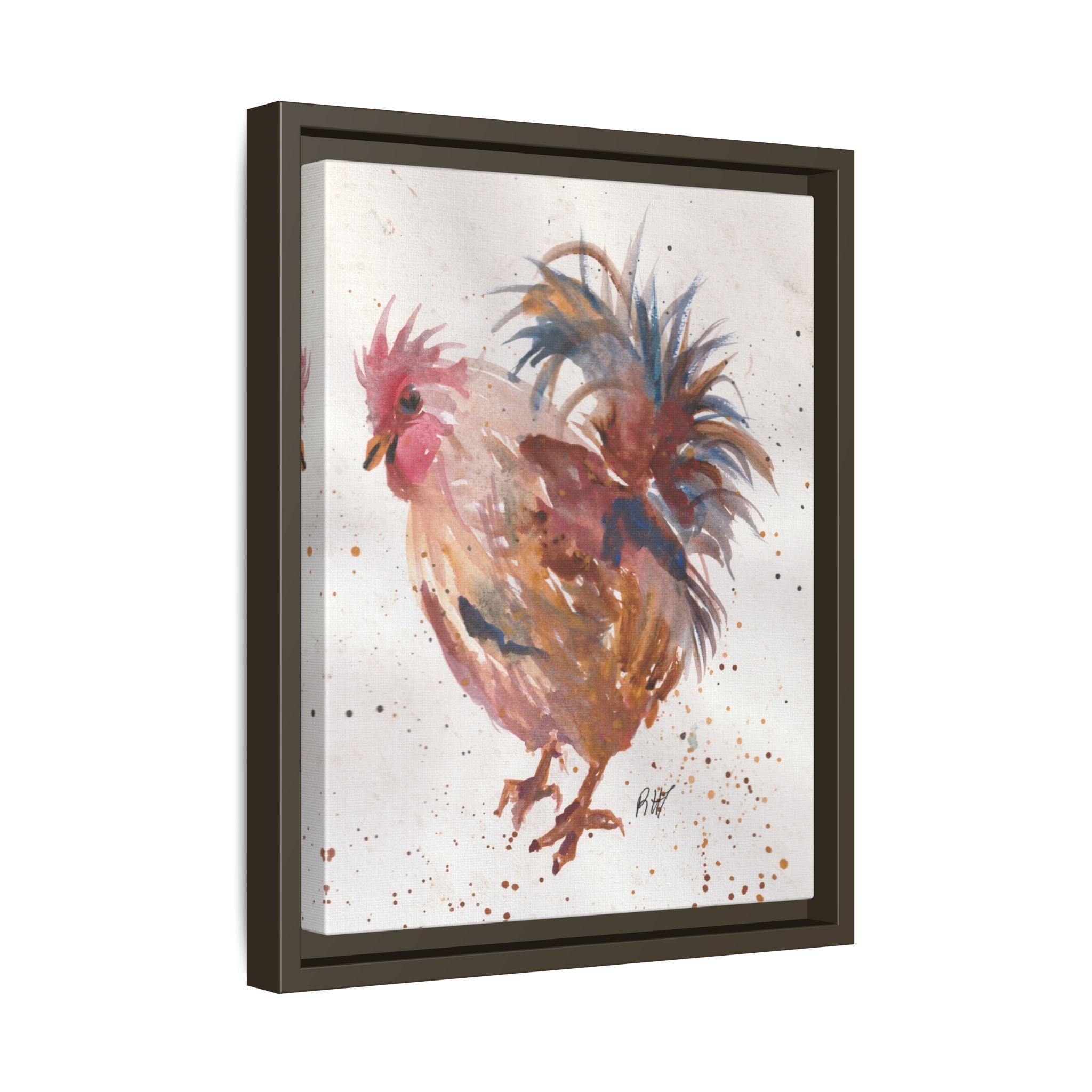 Watercolor Matte Canvas Print of Original Henrietta — Framed Farmhouse Wall Art