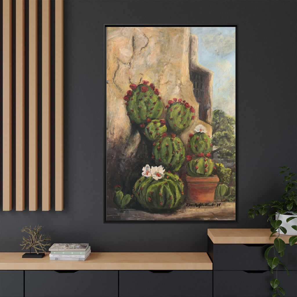 Matte Canvas Print of Original Desert Bloom, Framed (Multi-color)