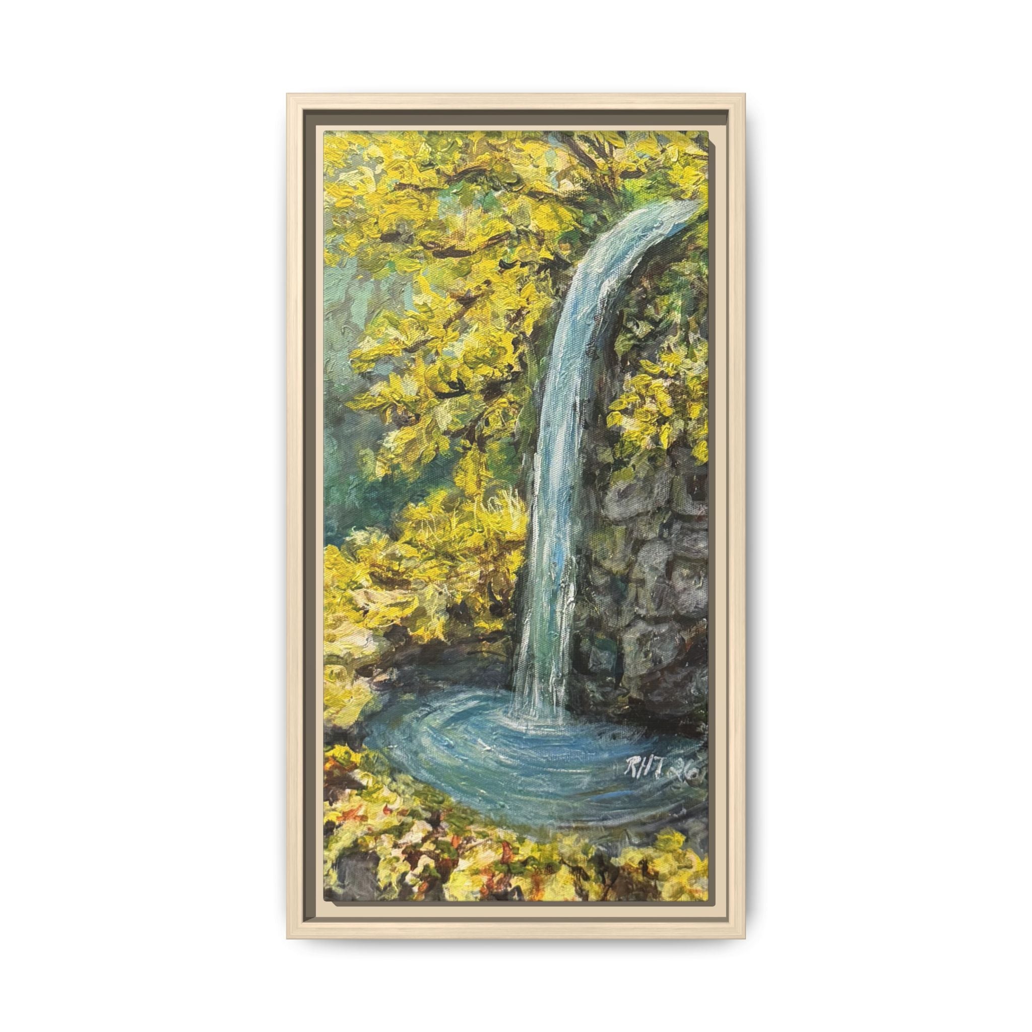 Framed Matte Canvas Hope Springs Print of Original – Vertical Nature Wall Art (Multi-Color)