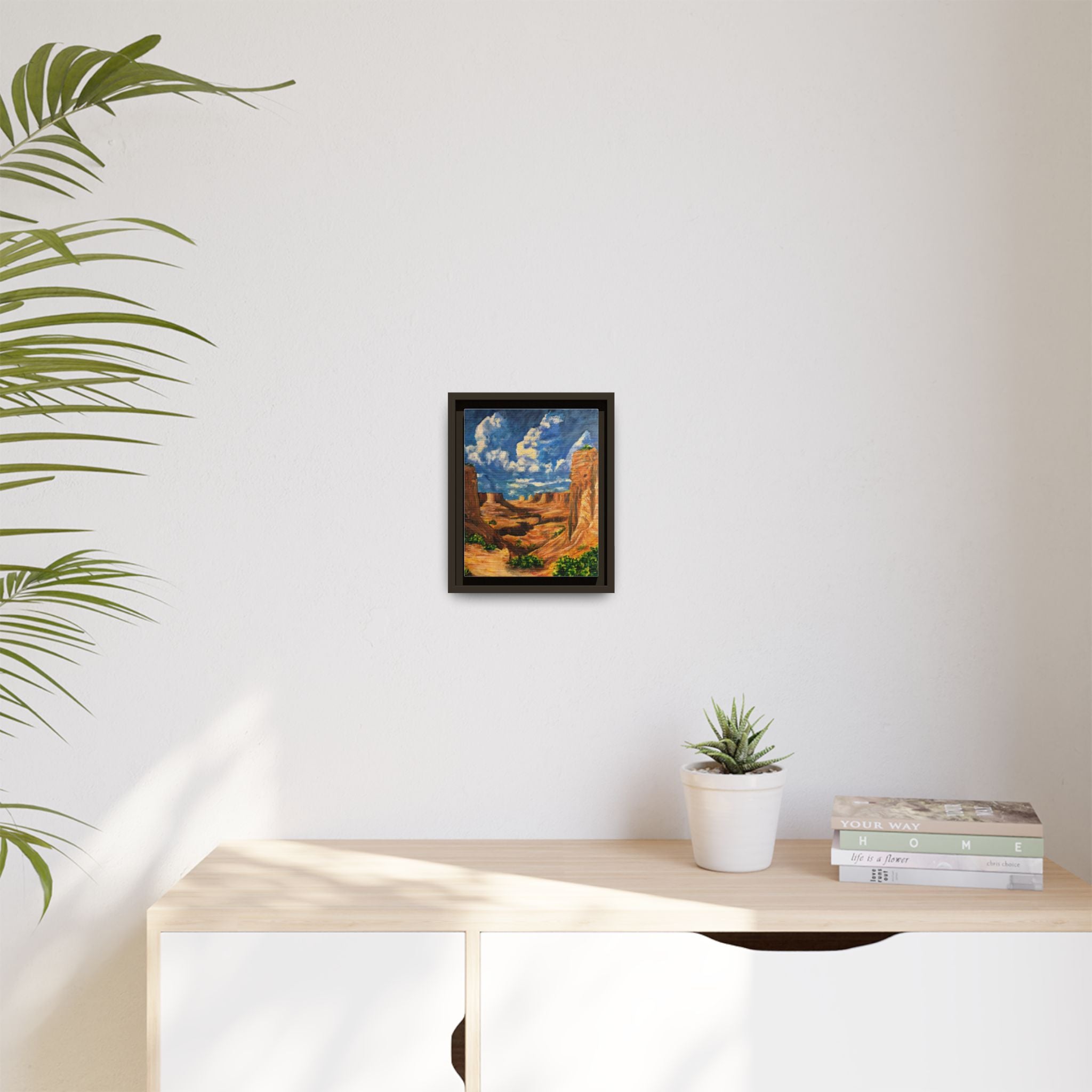 Framed Desert Canyon Matte Canvas Wall Art Print of Original — Southwestern Landscape Print