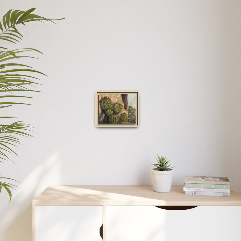 Matte Canvas Print of Original Desert Bloom, Framed (Multi-color)