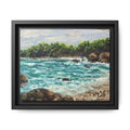 Framed Matte Canvas Print — Down By The Bay Print of Original - Turquoise Ocean Seascape Painting