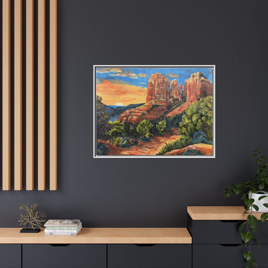 Framed Matte Canvas Desert Path Landscape Wall Art Print of Original
