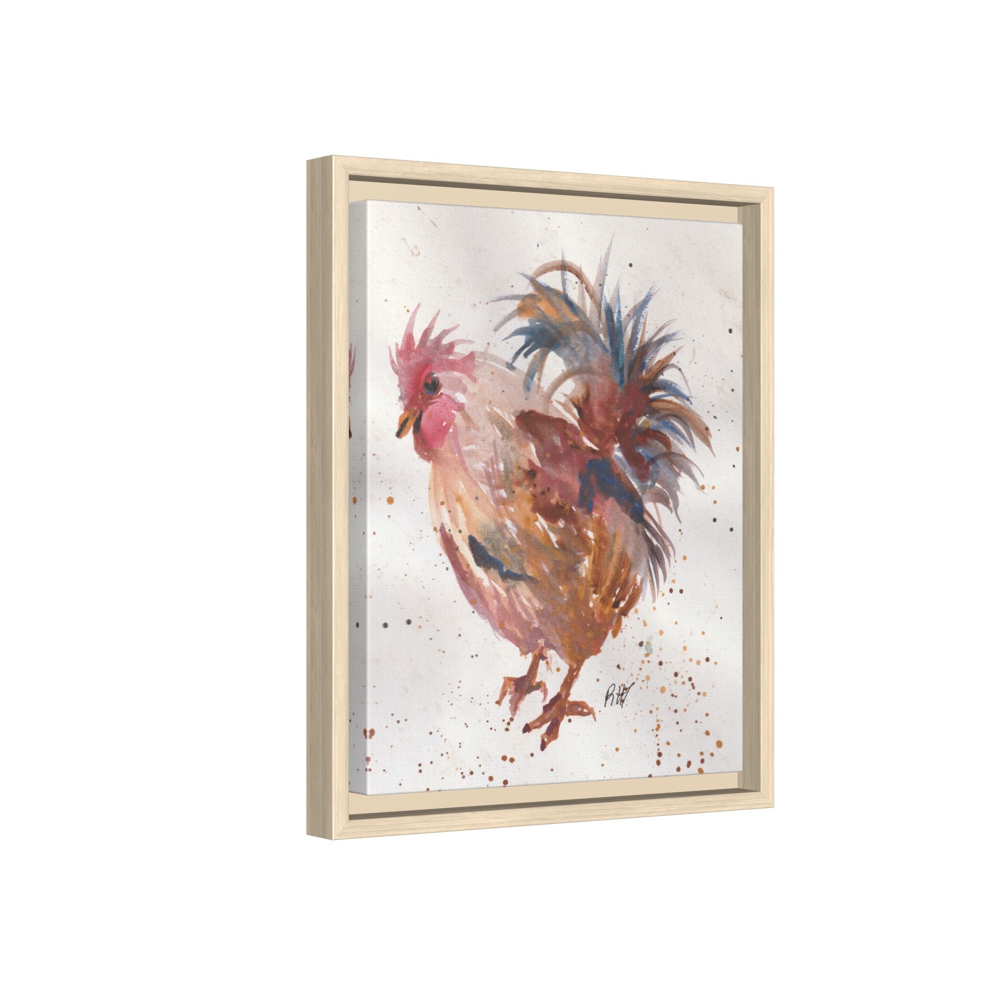 Watercolor Matte Canvas Print of Original Henrietta — Framed Farmhouse Wall Art