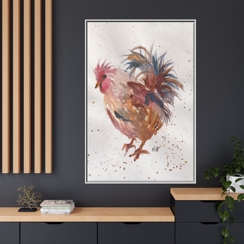 Watercolor Matte Canvas Print of Original Henrietta — Framed Farmhouse Wall Art