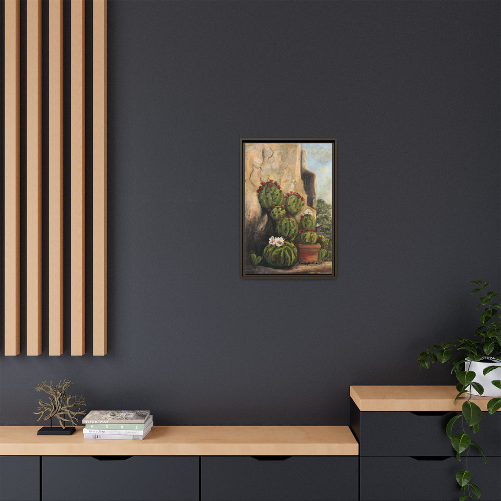 Matte Canvas Print of Original Desert Bloom, Framed (Multi-color)