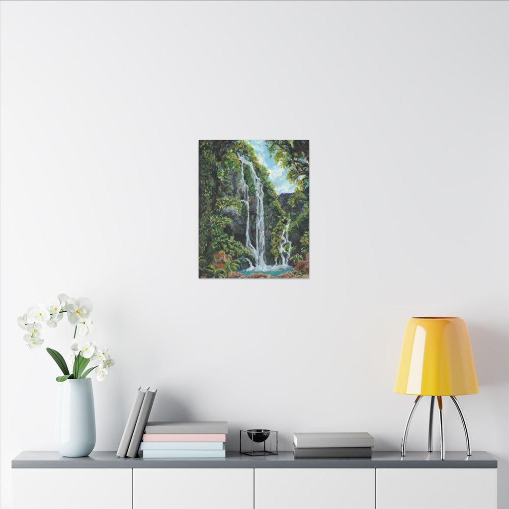 Hidden Falls Canvas Wall Art — Tropical Forest Matte Stretched Print of Original