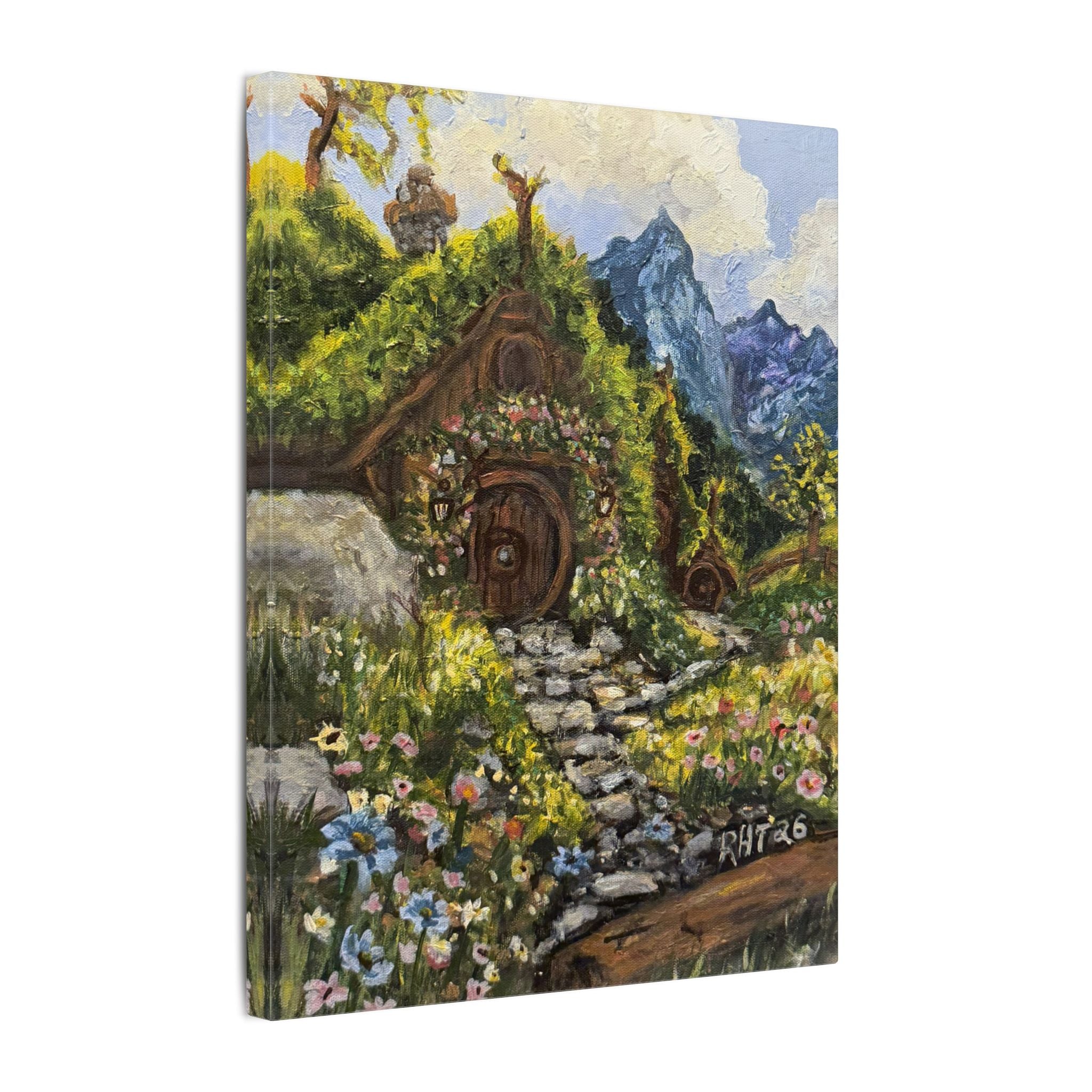 Home On The Shire Matte Canvas Wall Art — Fantasy Landscape Stretched Print of Original