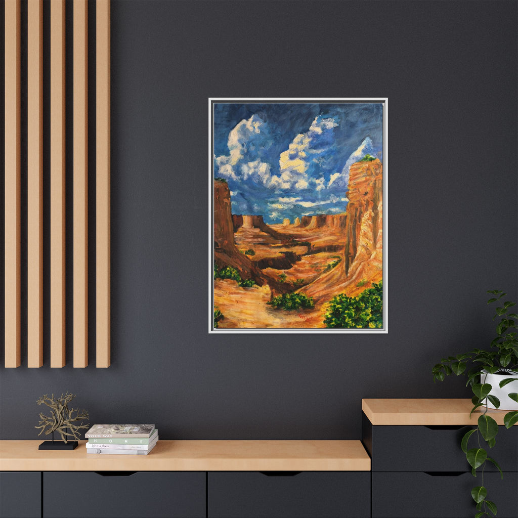 Framed Desert Canyon Matte Canvas Wall Art Print of Original — Southwestern Landscape Print