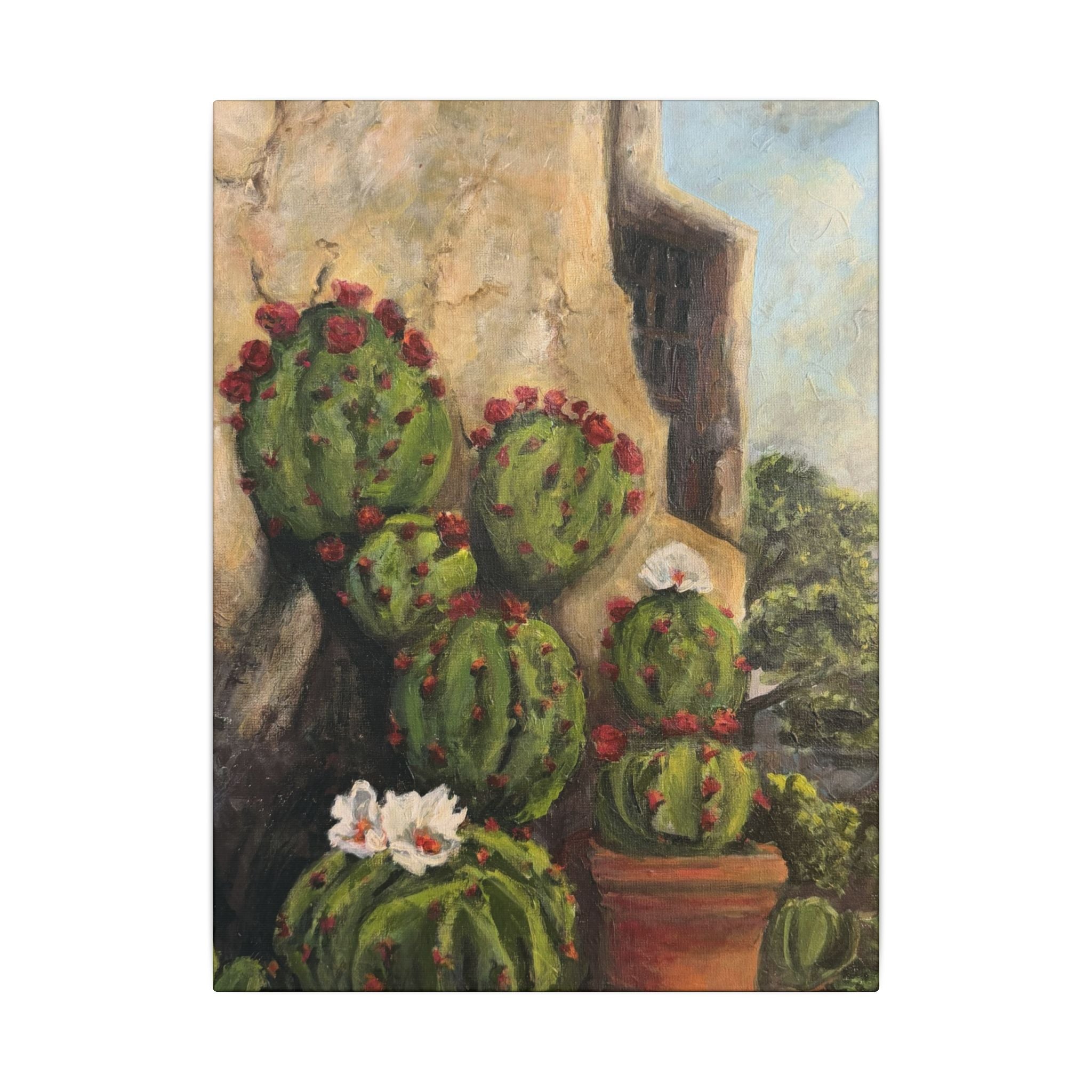 Cactus Wall Canvas Print of Original — Matte Stretched Wall Art