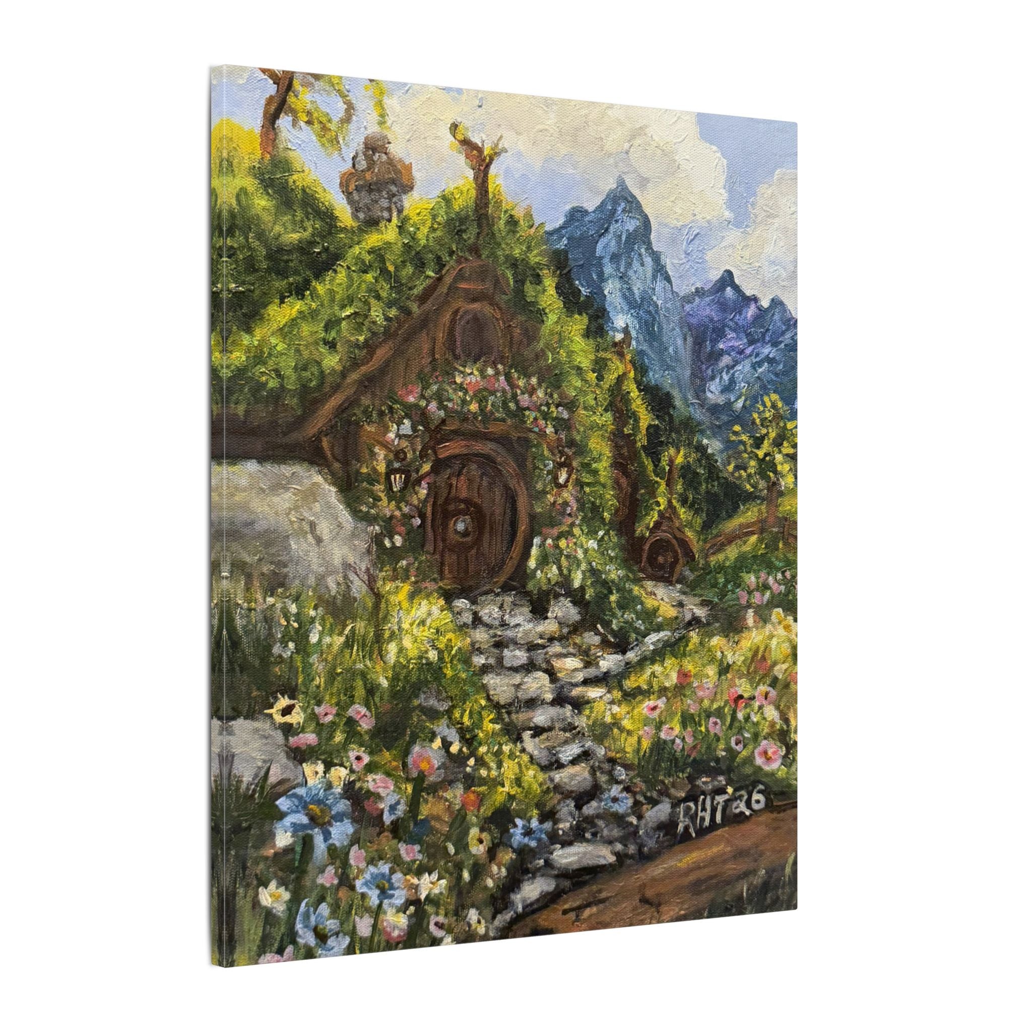 Home On The Shire Matte Canvas Wall Art — Fantasy Landscape Stretched Print of Original