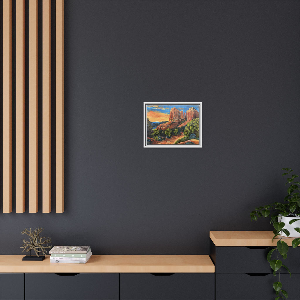 Framed Matte Canvas Desert Path Landscape Wall Art Print of Original