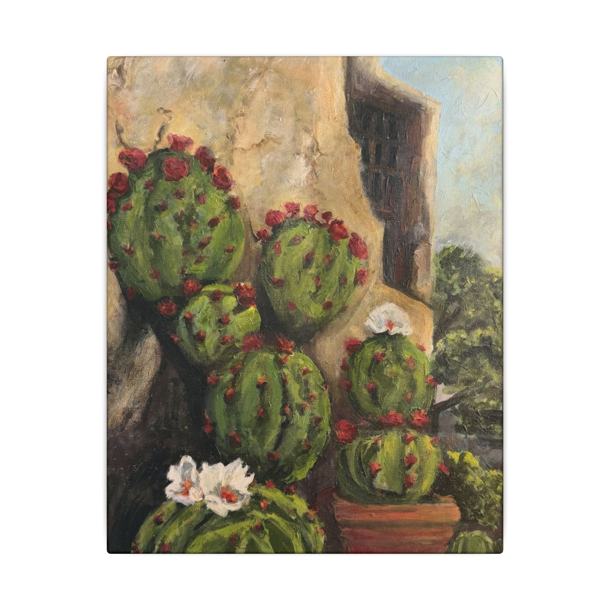 Cactus Wall Canvas Print of Original — Matte Stretched Wall Art