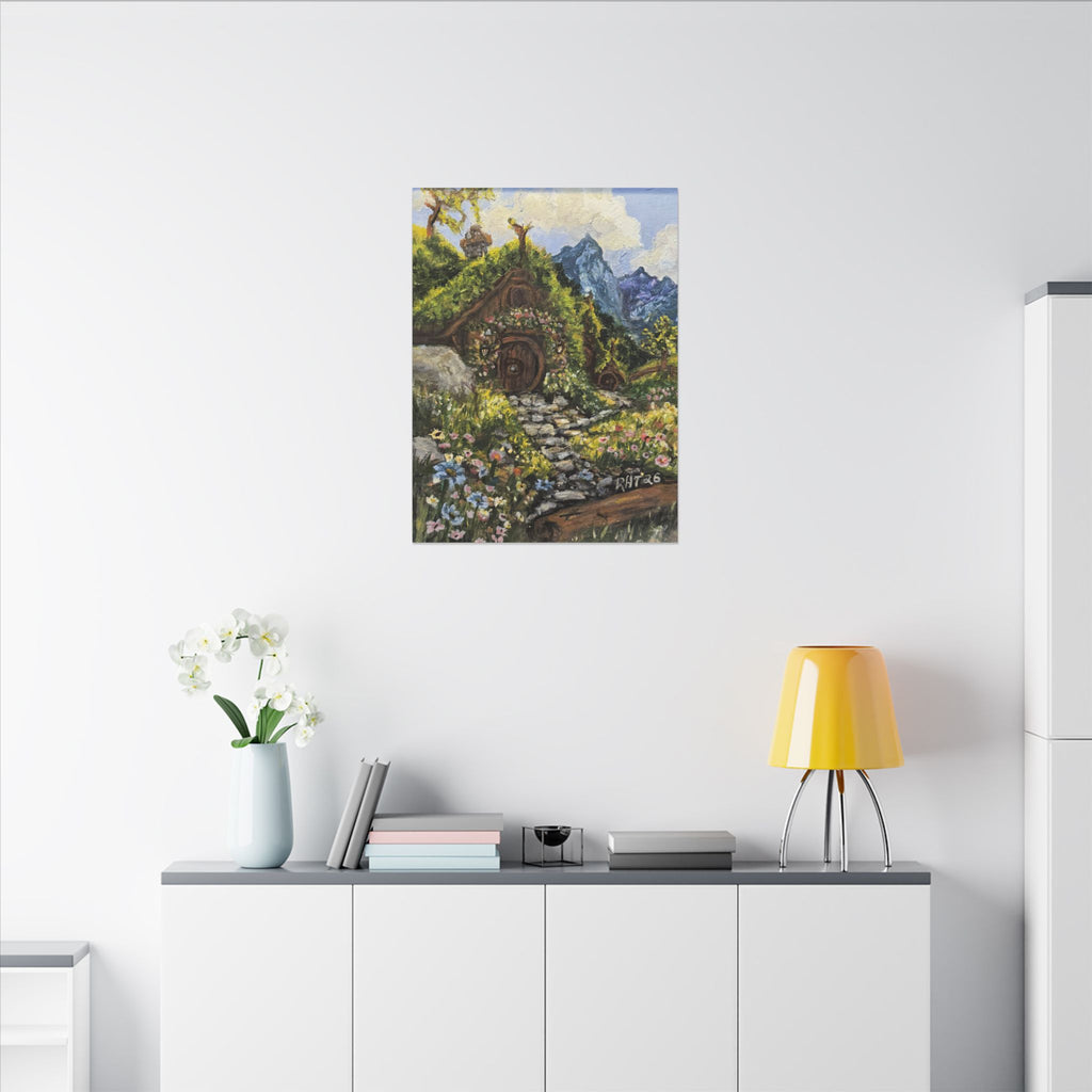 Home On The Shire Matte Canvas Wall Art — Fantasy Landscape Stretched Print of Original