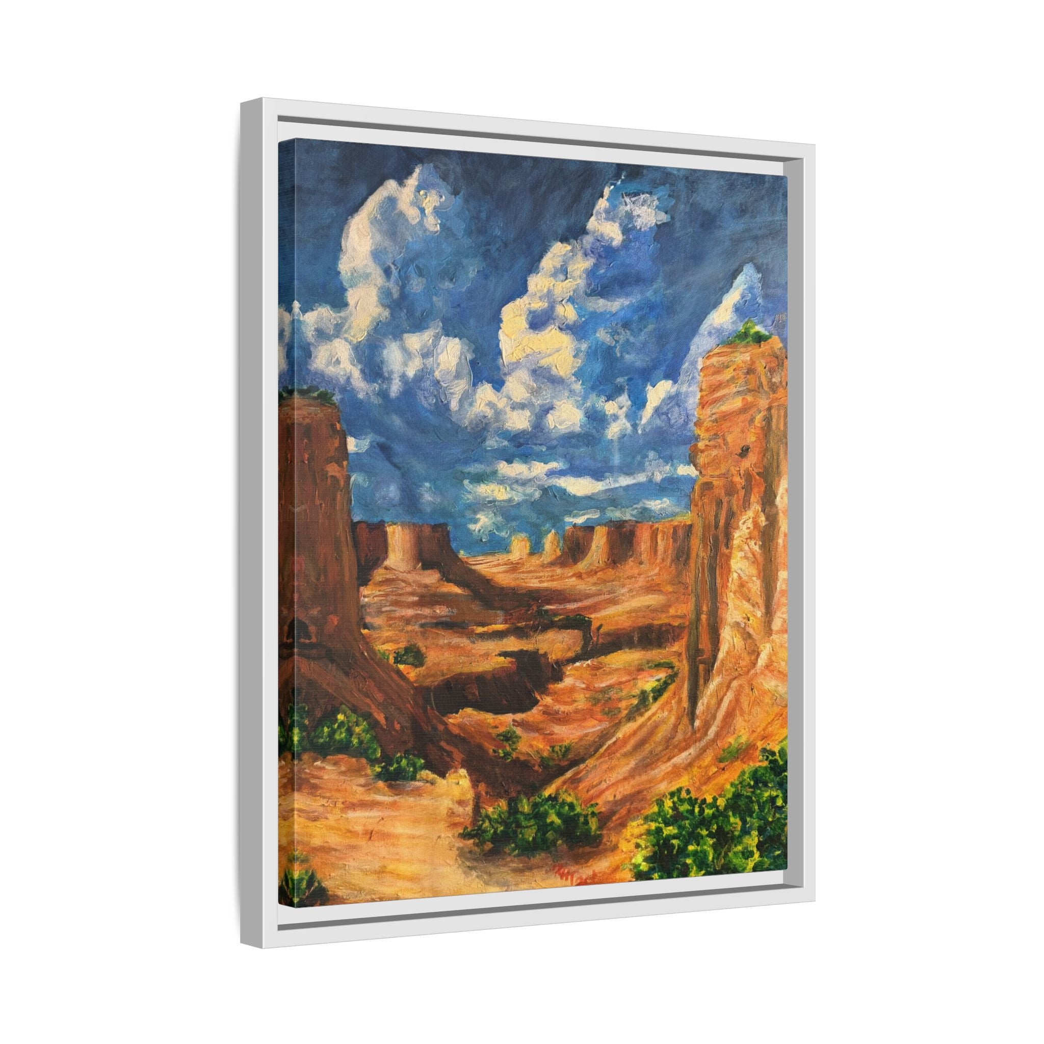 Framed Desert Canyon Matte Canvas Wall Art Print of Original — Southwestern Landscape Print