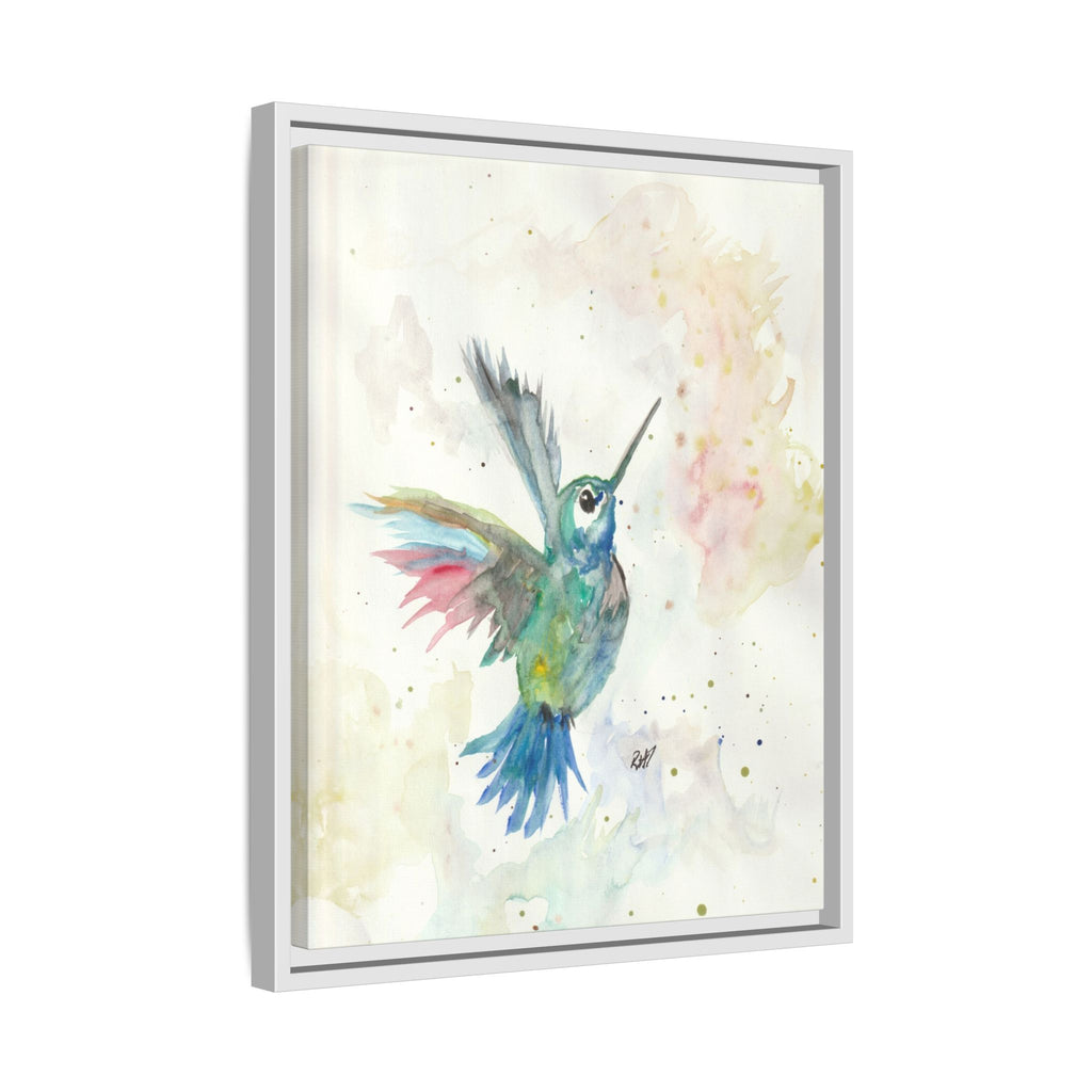 Higher Hummingbird Watercolor Framed Canvas Print of Original — Multicolor Matte Wall Art