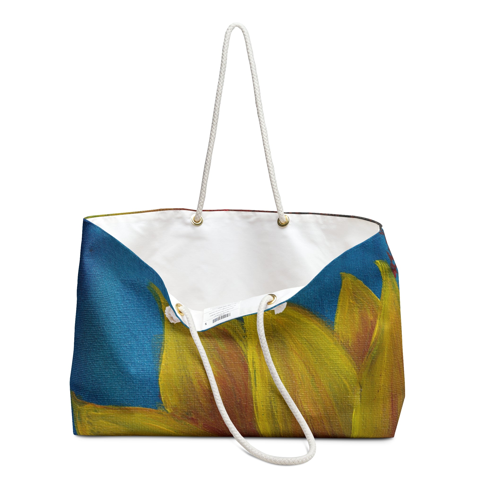 Sunflower Canvas Weekender Bag — Vibrant Floral Travel Tote
