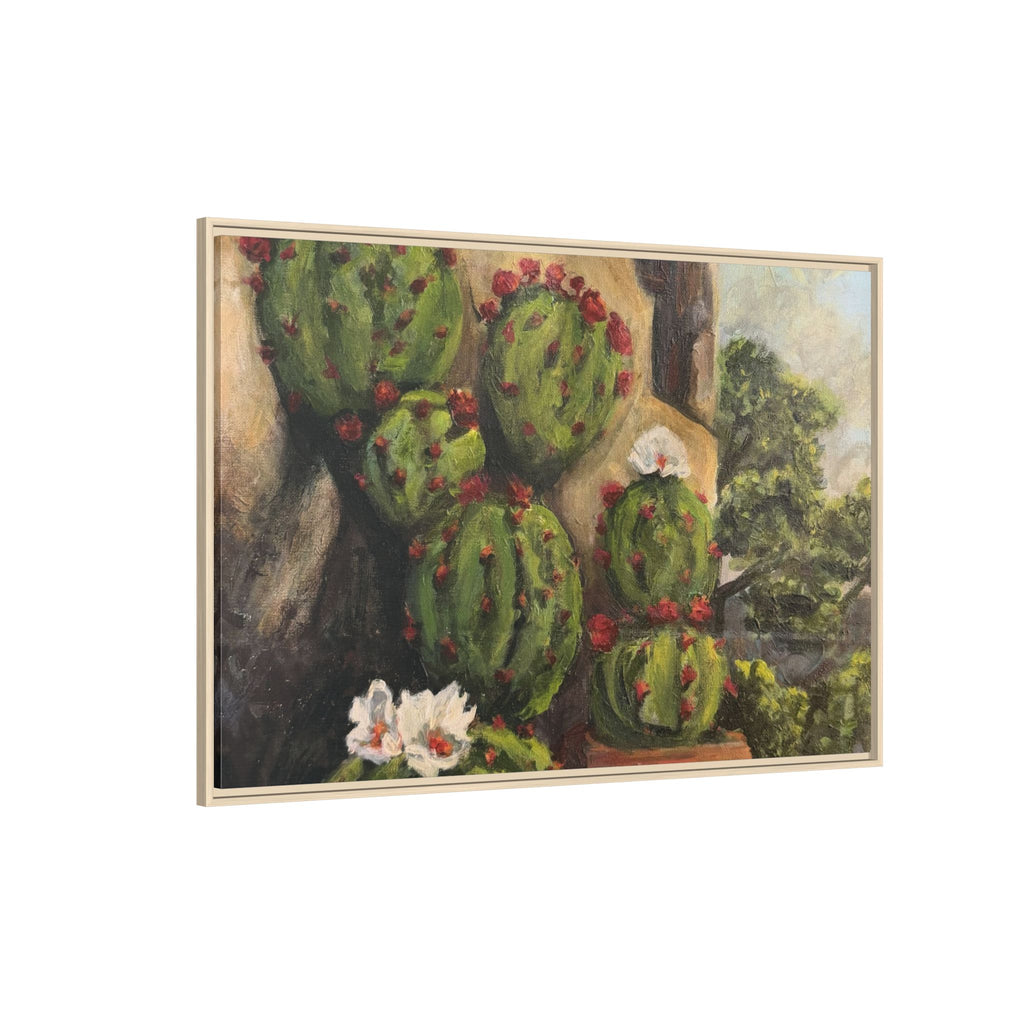 Matte Canvas Print of Original Desert Bloom, Framed (Multi-color)