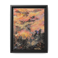 Framed Matte Canvas Art of Original Mistbow Mountain - Moody Sunset Forest Abstract