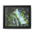 Framed Matte Canvas Hidden Falls Landscape Print of Original— Tropical Nature Wall Art