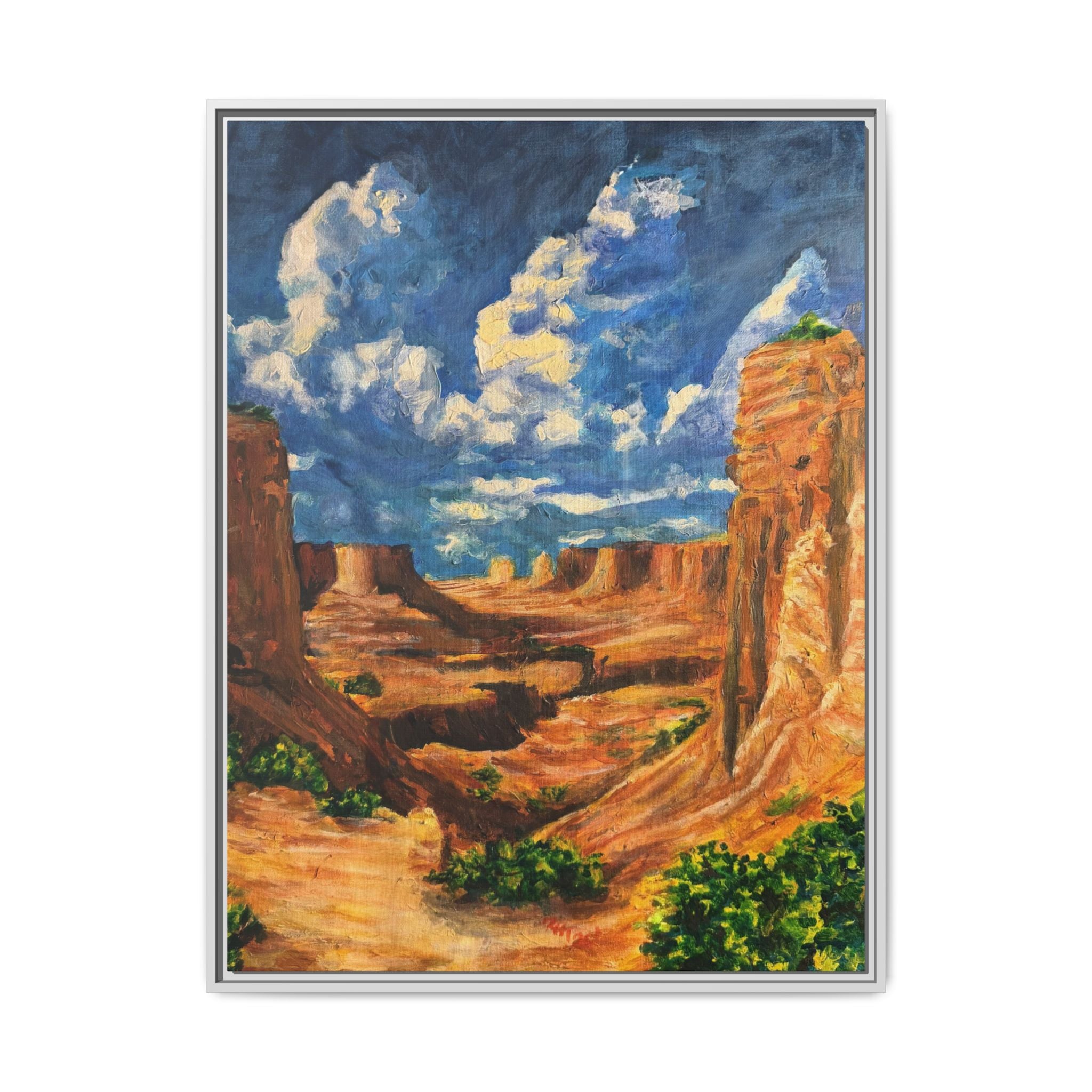 Framed Desert Canyon Matte Canvas Wall Art Print of Original — Southwestern Landscape Print