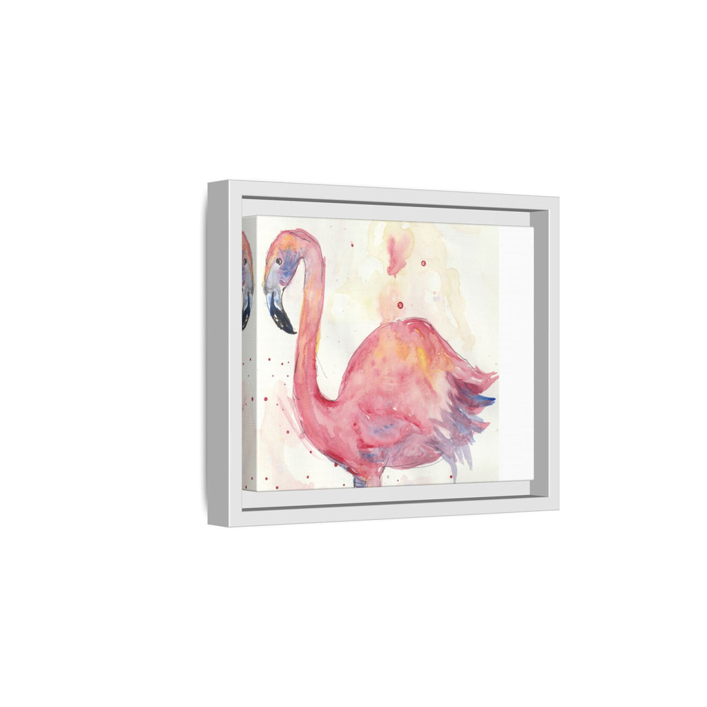 Watercolor Flamingo Dance Matte Canvas Framed Art Print of Original