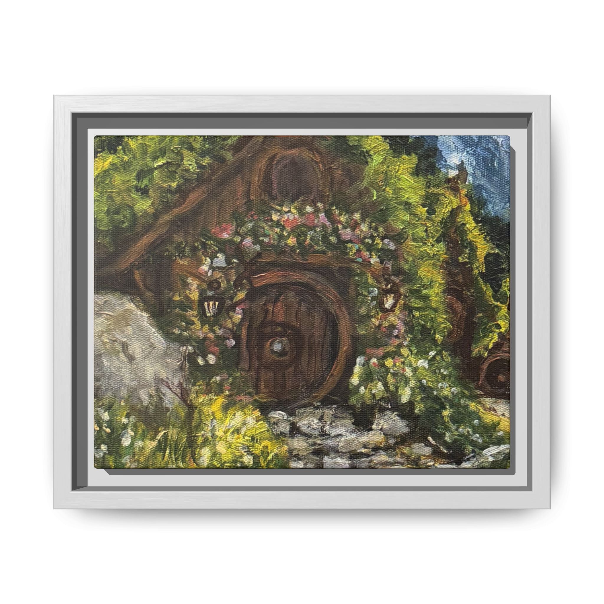 Framed Matte Canvas Print of Original– Home On The Shire Landscape Art