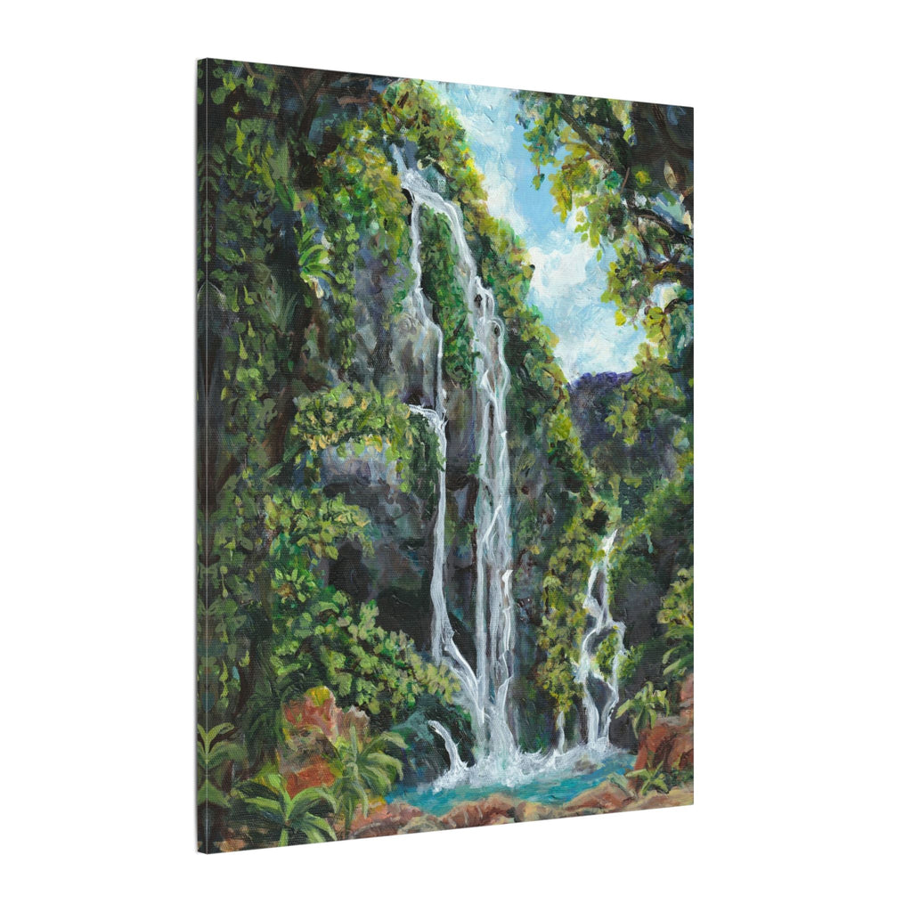 Hidden Falls Canvas Wall Art — Tropical Forest Matte Stretched Print of Original