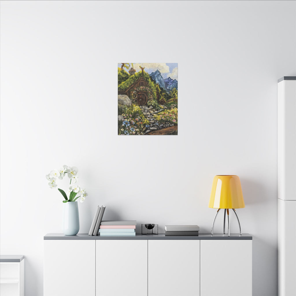 Home On The Shire Matte Canvas Wall Art — Fantasy Landscape Stretched Print of Original