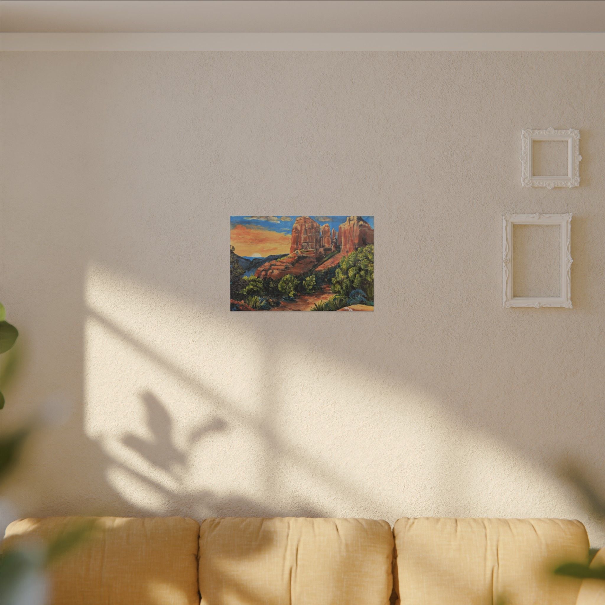 Desert Path Landscape Matte Canvas Wall Art Print of Original– Stretched Scenic Southwestern Sunset