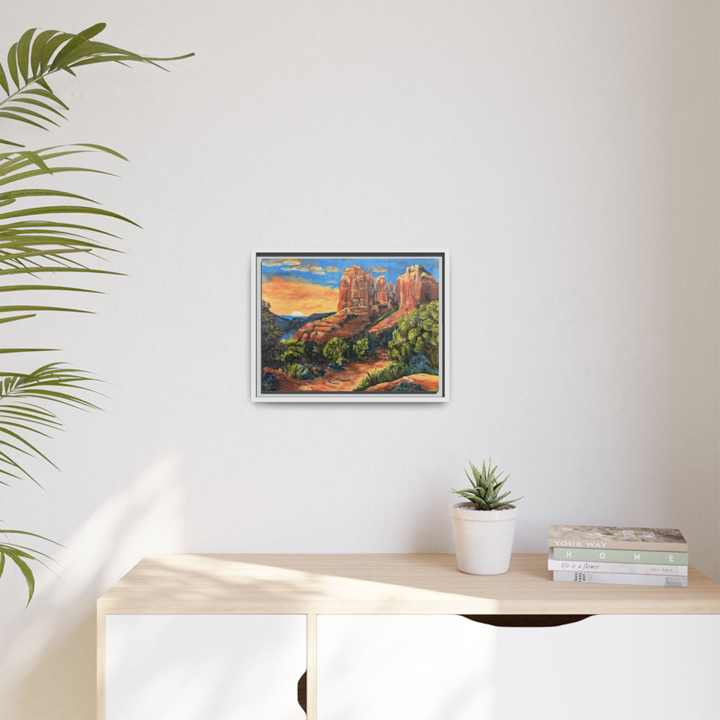 Framed Matte Canvas Desert Path Landscape Wall Art Print of Original