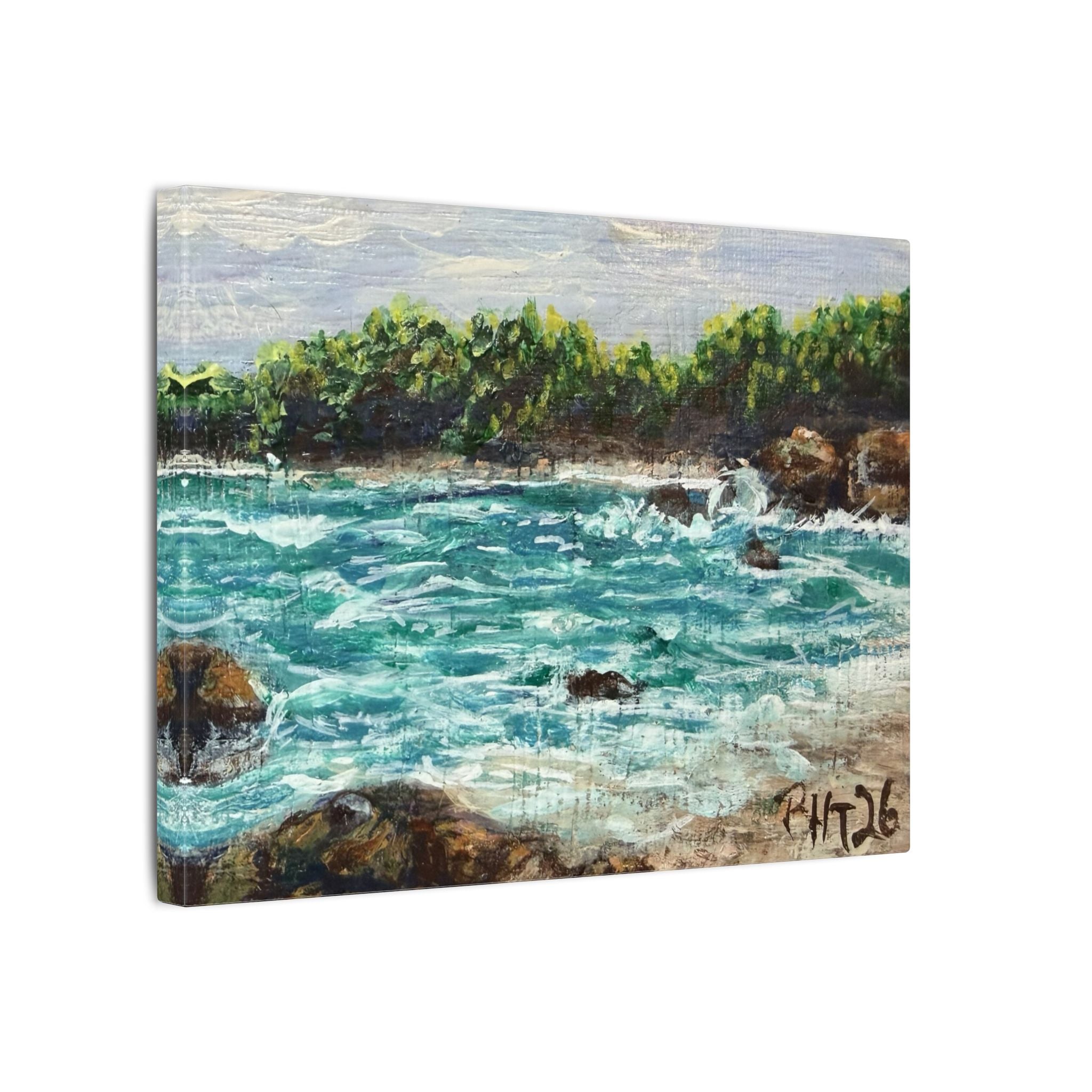 Down By The Bay Canvas Print of Original — Turquoise Waves Beach Wall Art