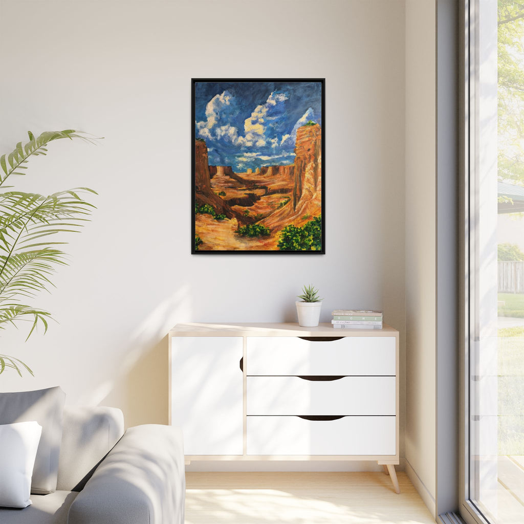 Framed Desert Canyon Matte Canvas Wall Art Print of Original — Southwestern Landscape Print