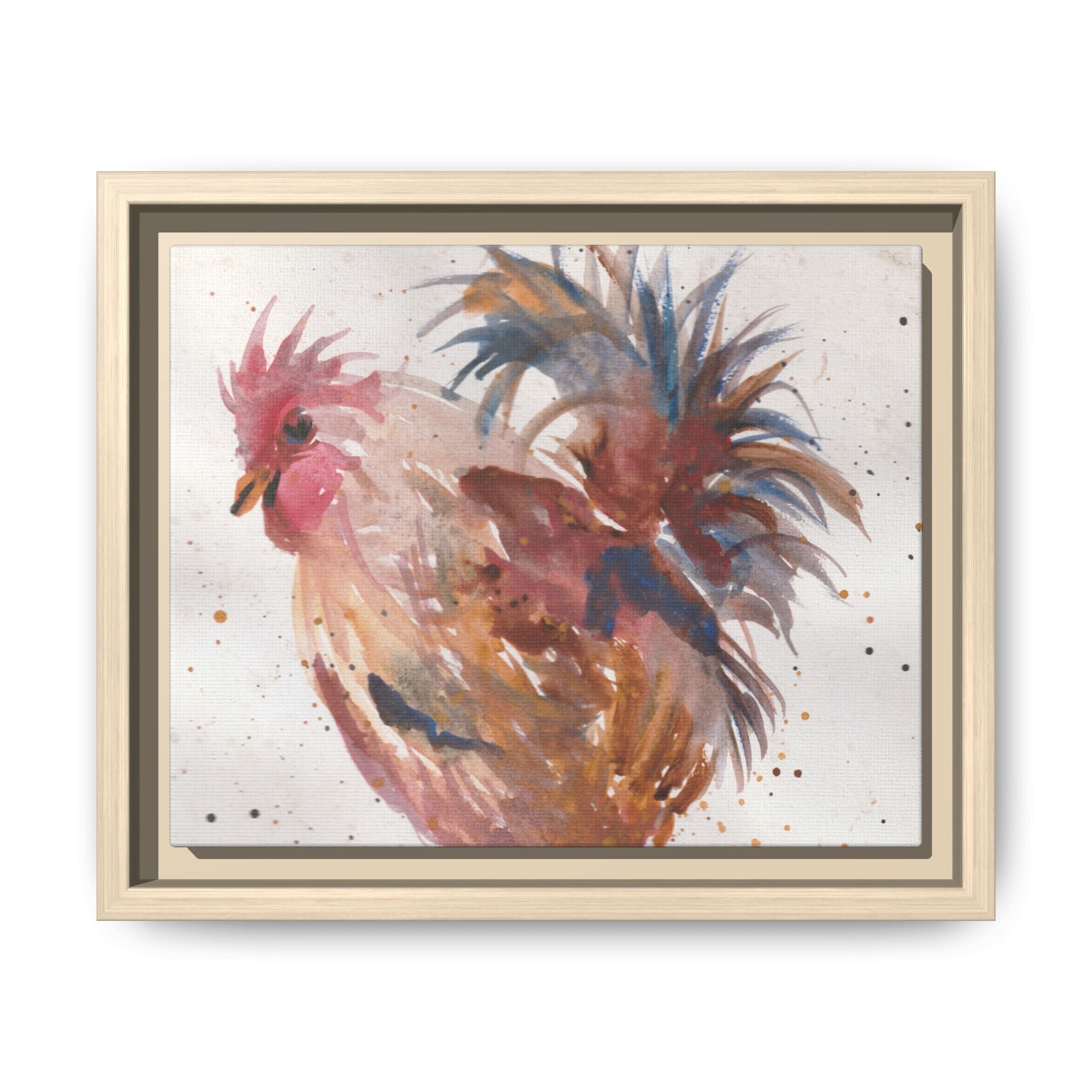 Watercolor Matte Canvas Print of Original Henrietta — Framed Farmhouse Wall Art