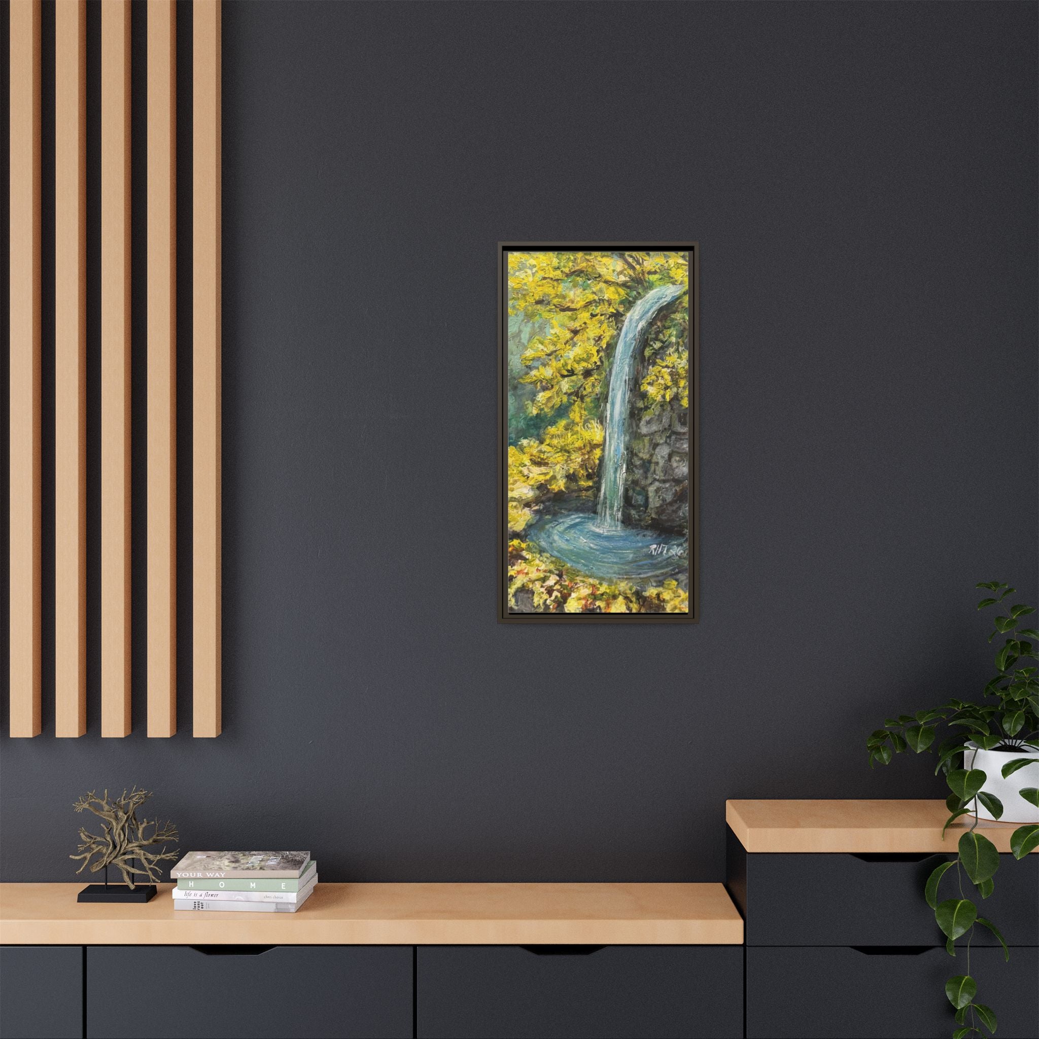 Framed Matte Canvas Hope Springs Print of Original – Vertical Nature Wall Art (Multi-Color)