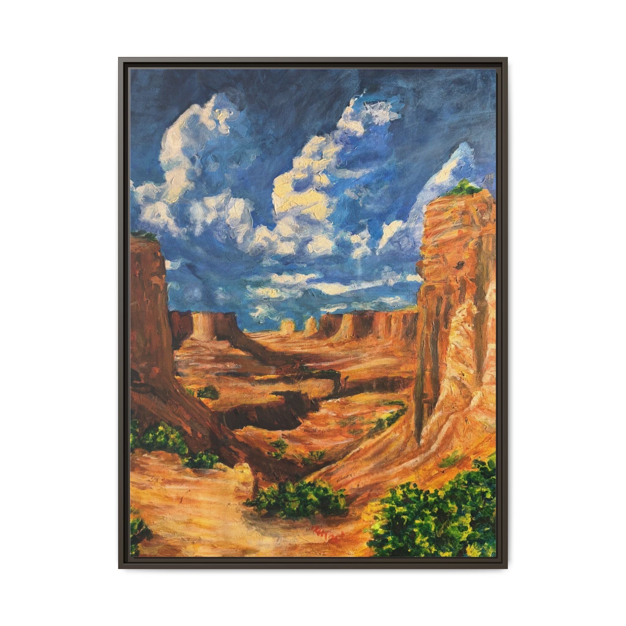 Framed Desert Canyon Matte Canvas Wall Art Print of Original — Southwestern Landscape Print