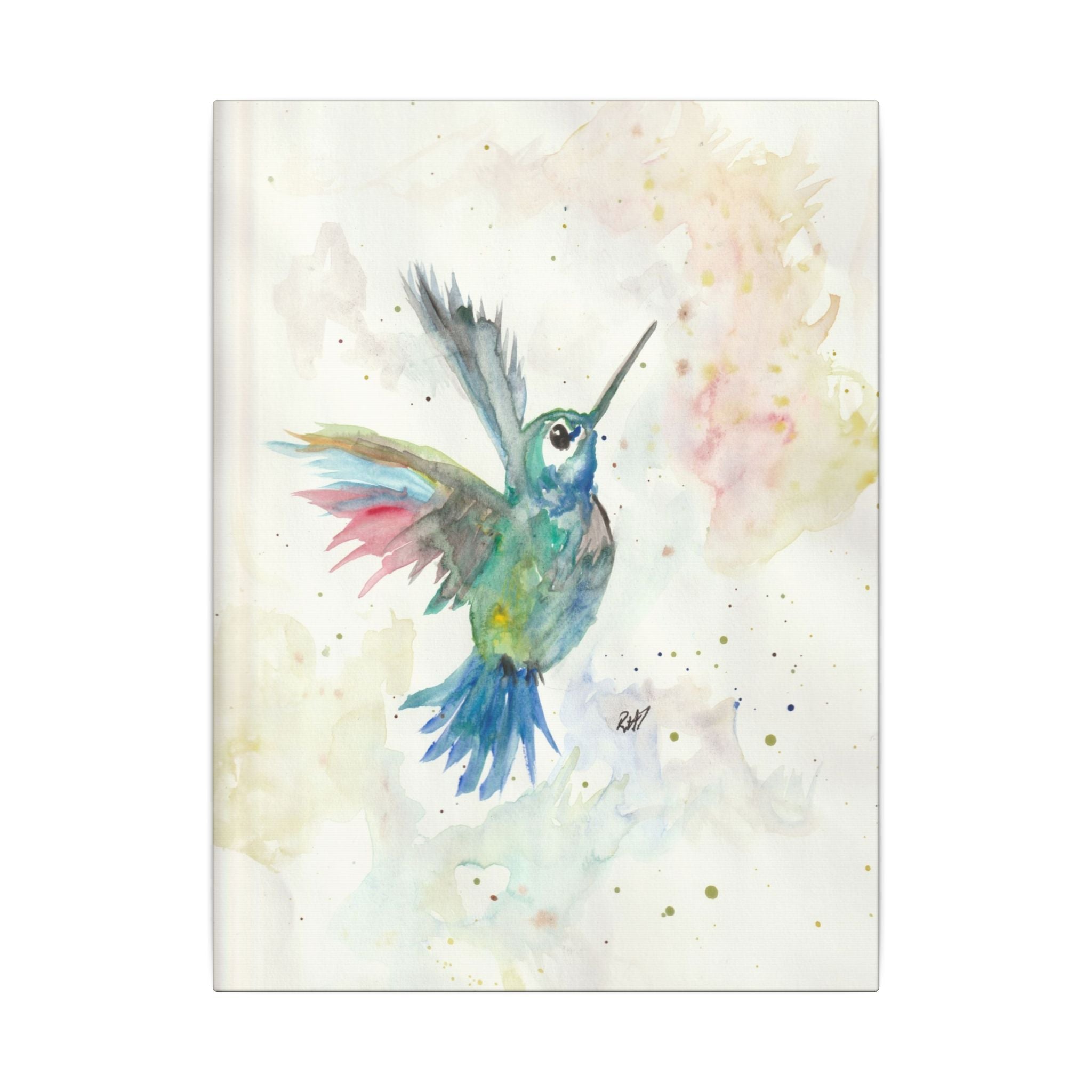 Higher Hummingbird Watercolor Canvas Art of Original Print - Stretched Matte Wall Decor