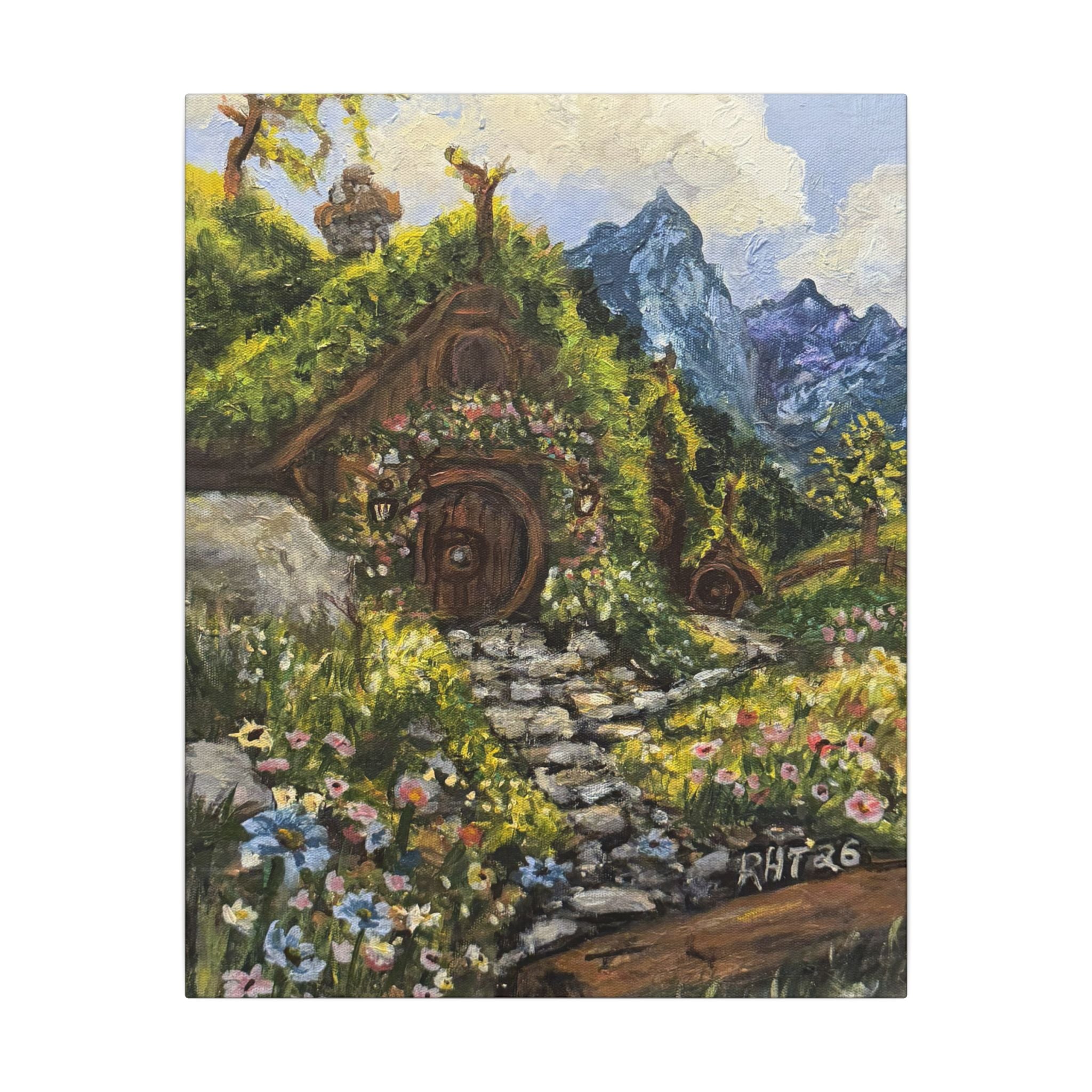 Home On The Shire Matte Canvas Wall Art — Fantasy Landscape Stretched Print of Original