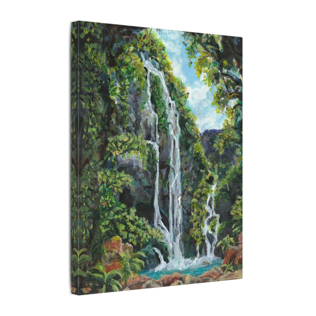 Hidden Falls Canvas Wall Art — Tropical Forest Matte Stretched Print of Original