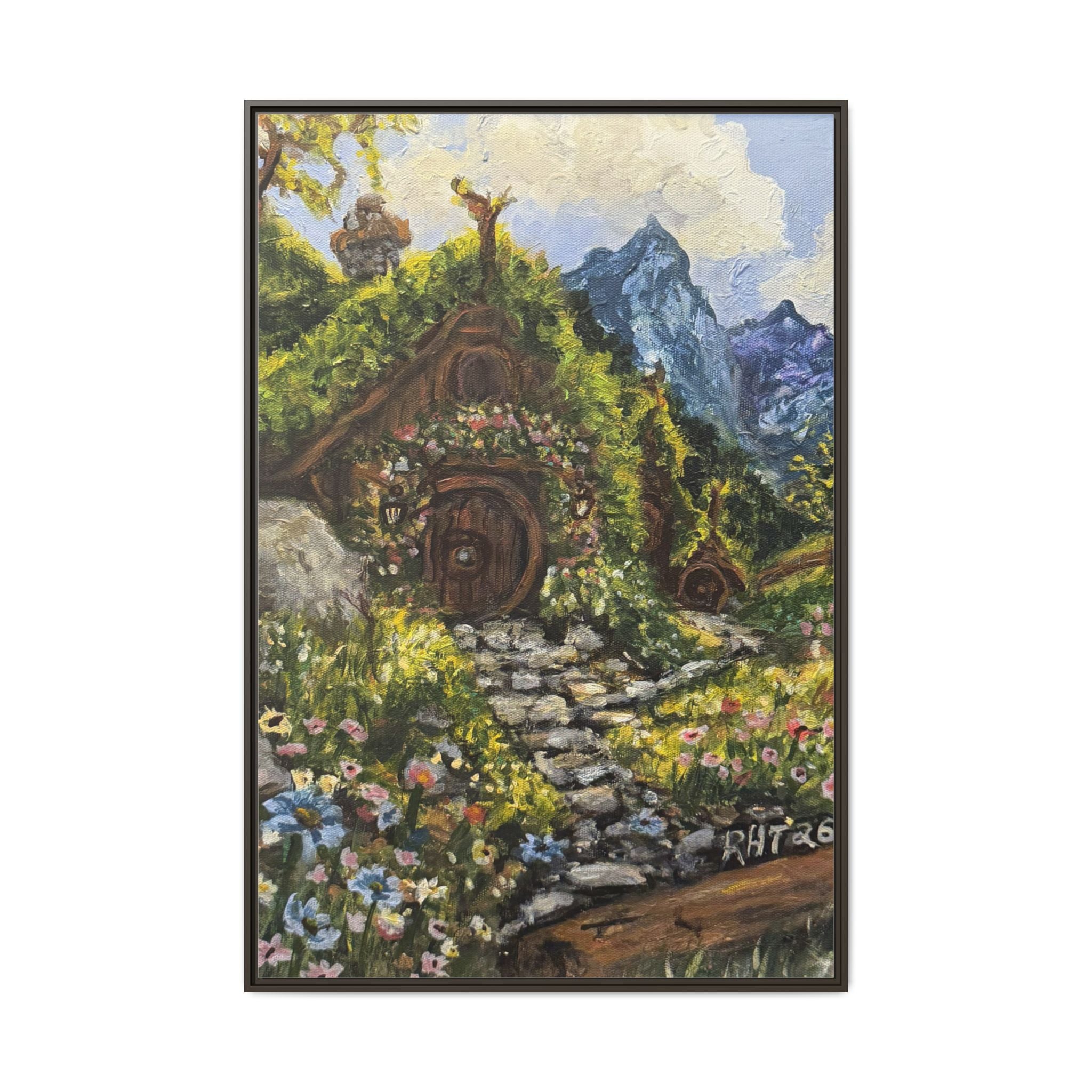 Framed Matte Canvas Print of Original– Home On The Shire Landscape Art