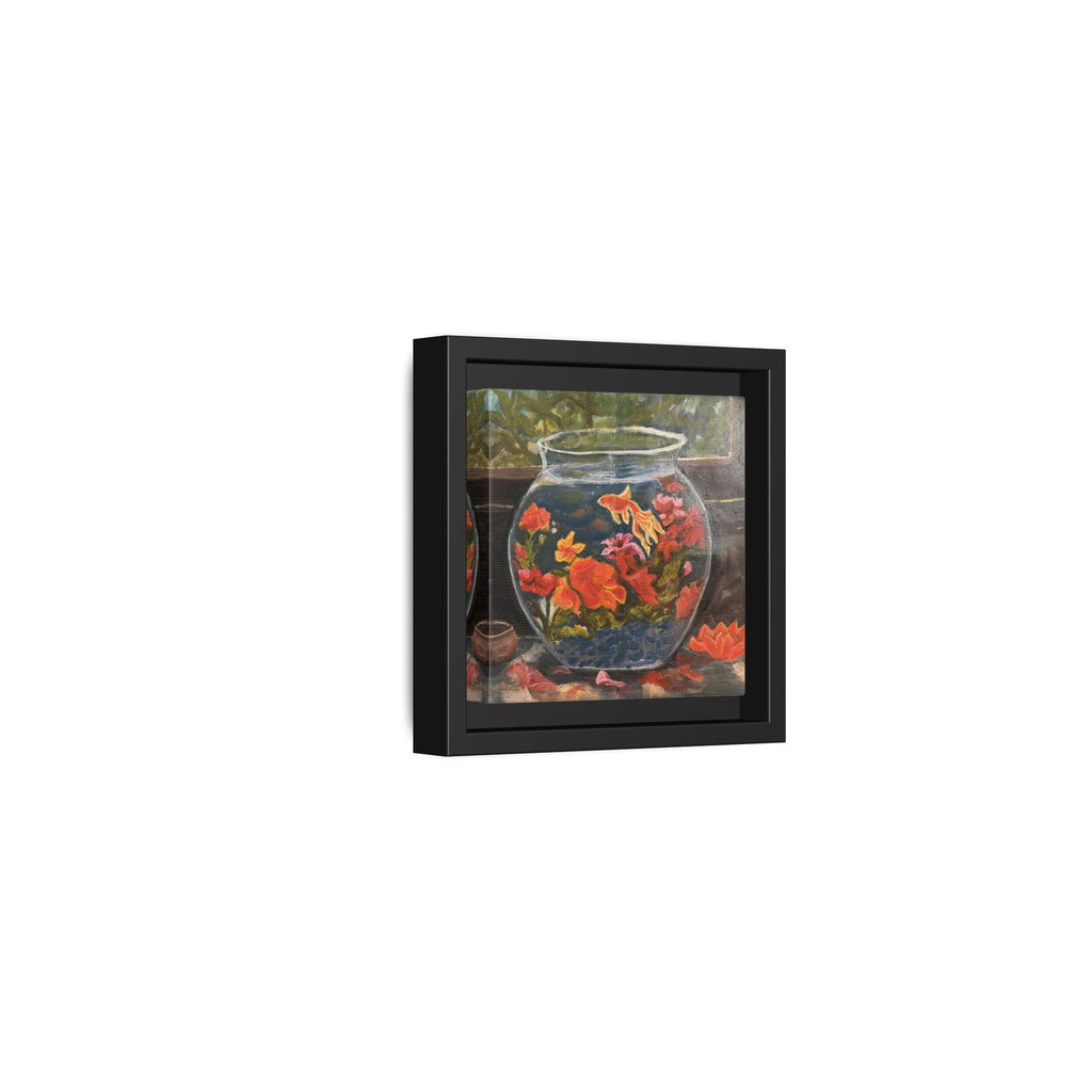 Framed Matte Canvas Print of Original– Colorful Goldfish Bowl Art