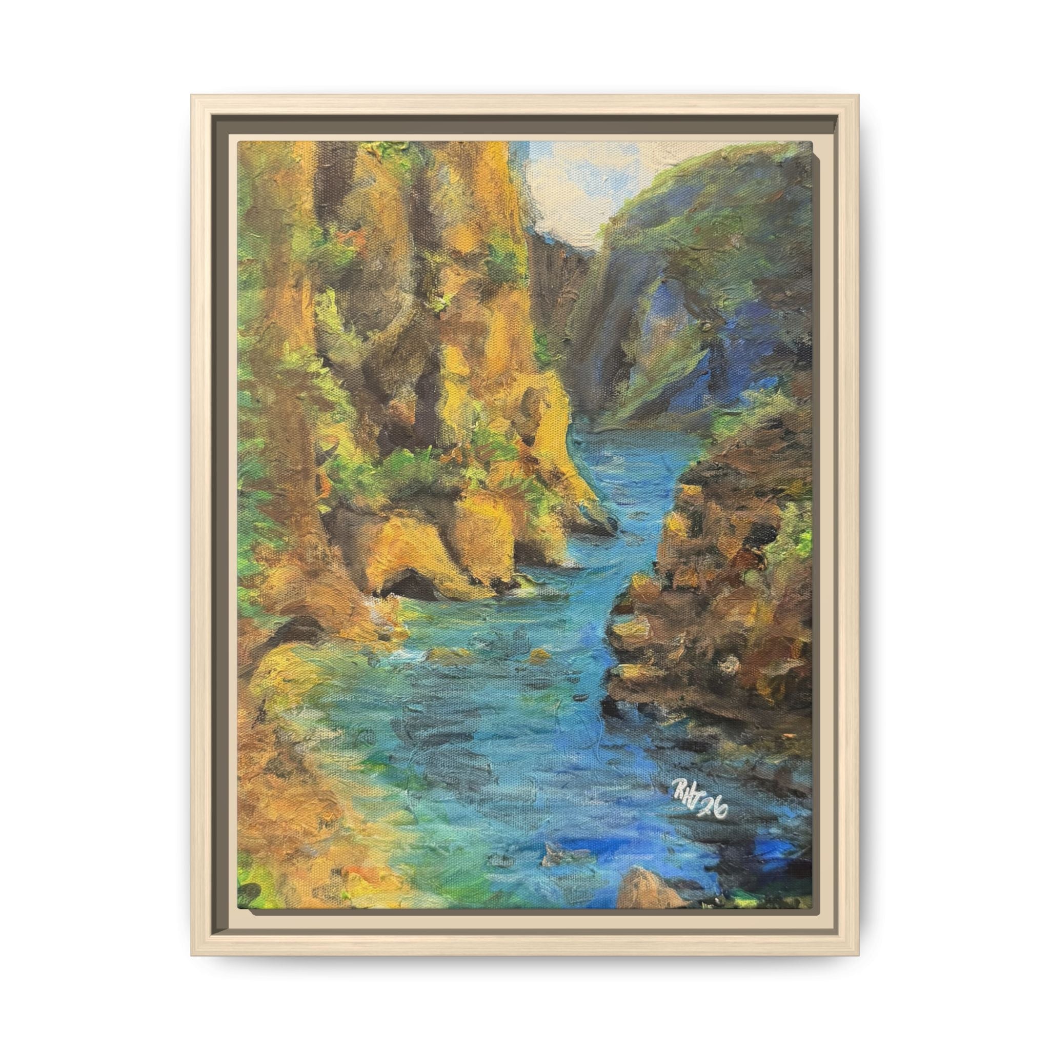 Framed Matte Canvas Art - Covert Cove - Print of Original