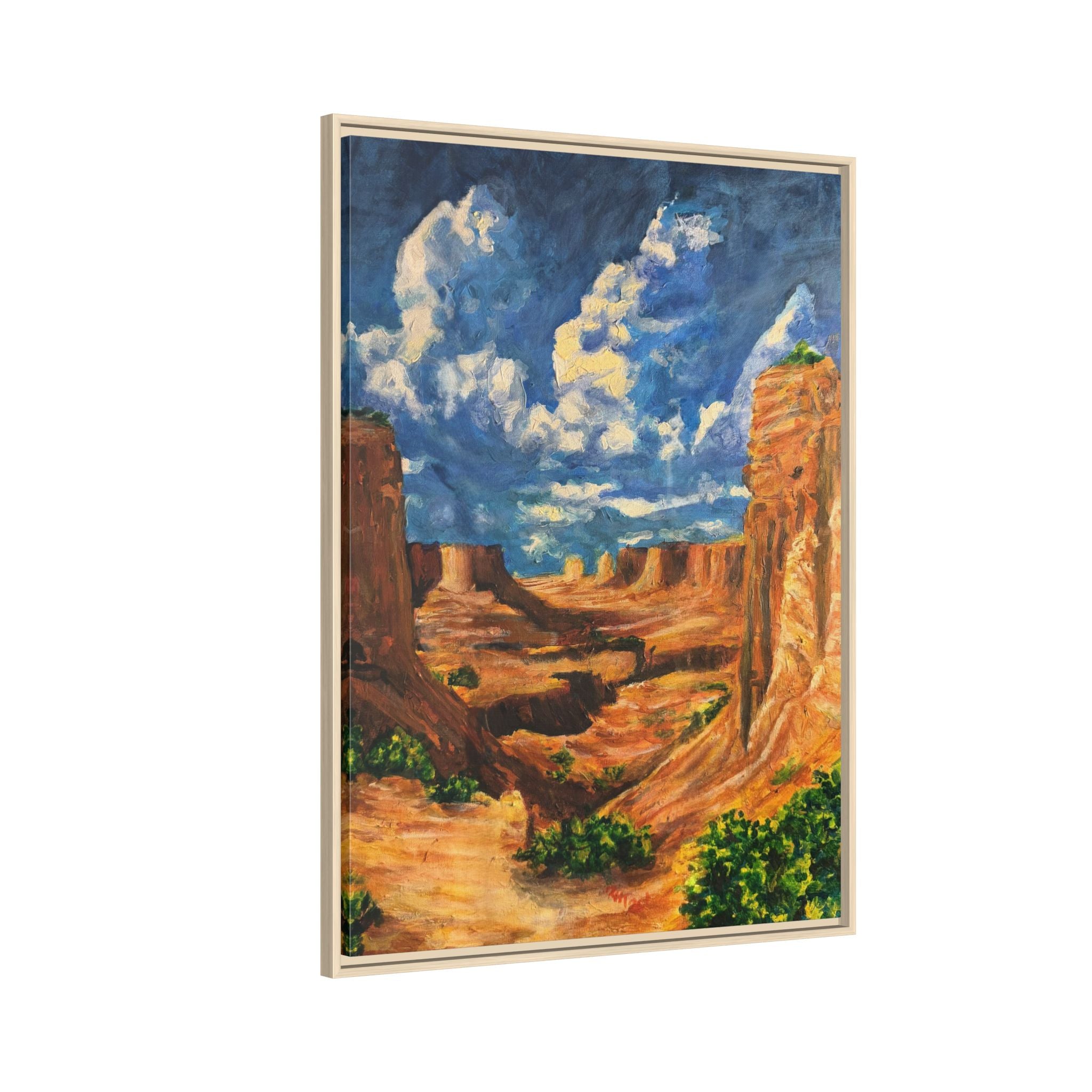 Framed Desert Canyon Matte Canvas Wall Art Print of Original — Southwestern Landscape Print