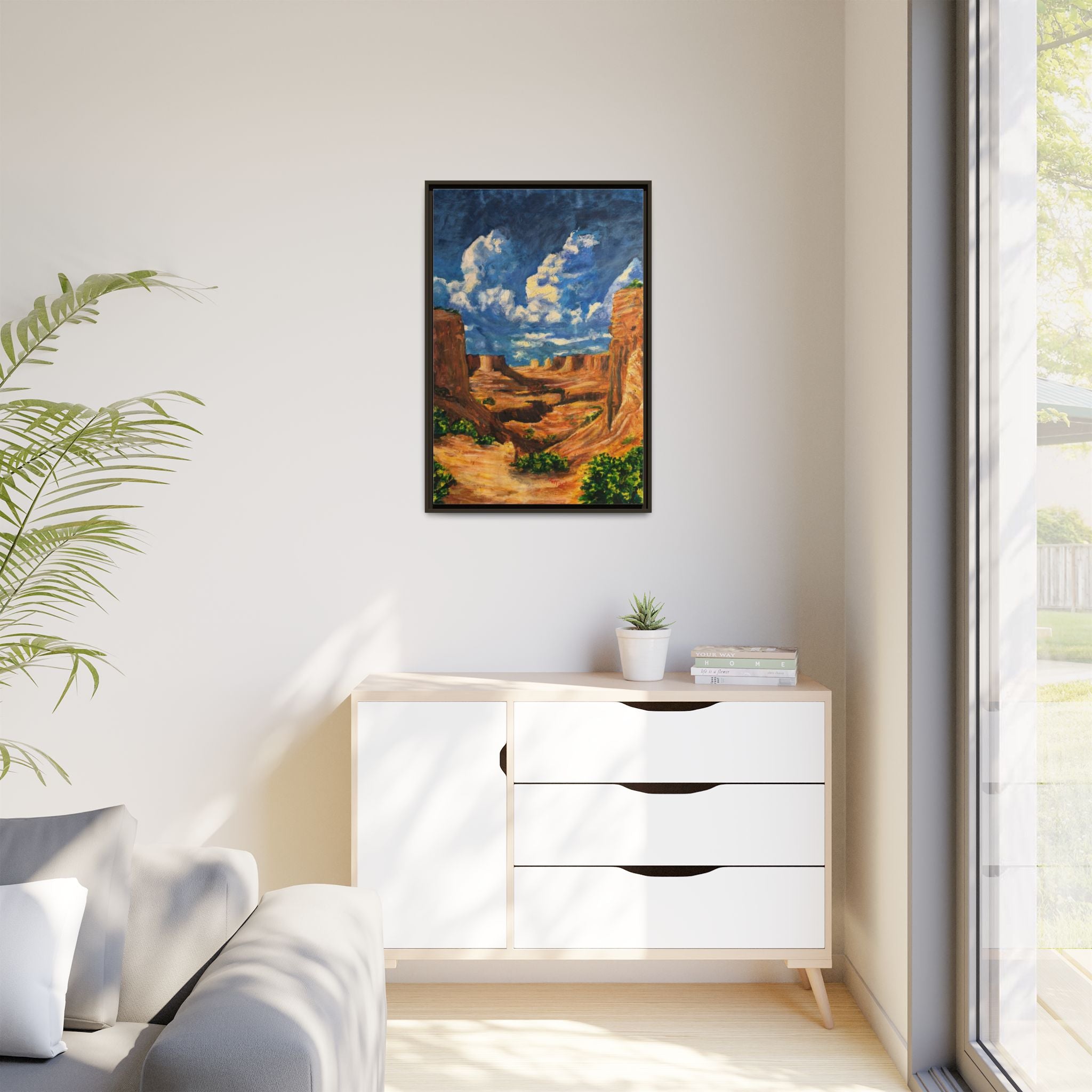 Framed Desert Canyon Matte Canvas Wall Art Print of Original — Southwestern Landscape Print